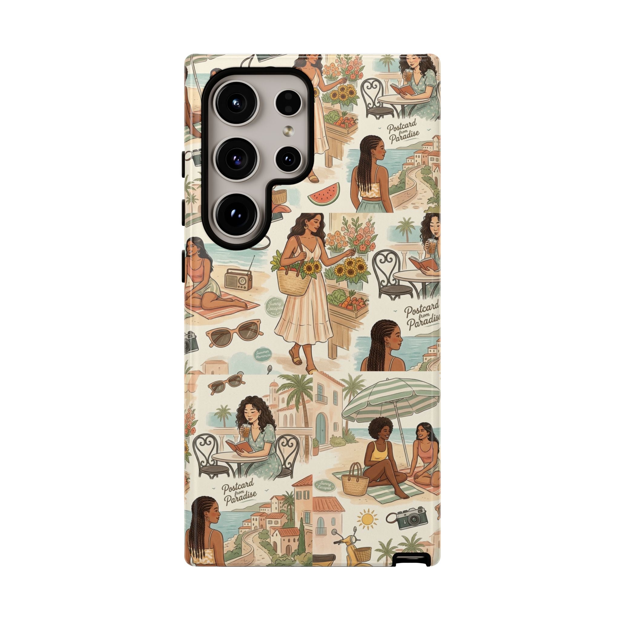 Tropical Vacation Phone Case — Vintage Beach Women Pattern