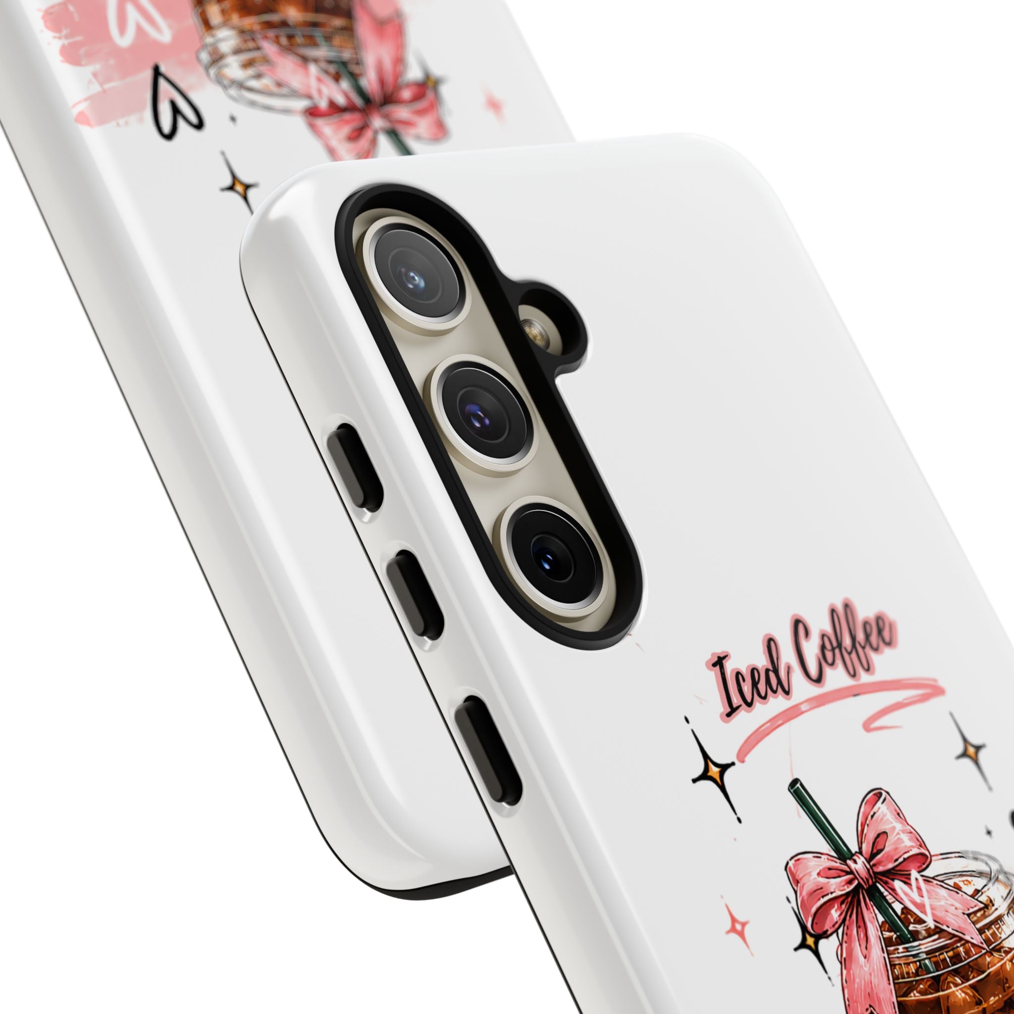 Iced Coffee Phone Case – Cute Pink Boba Design ("Iced coffee is my person")