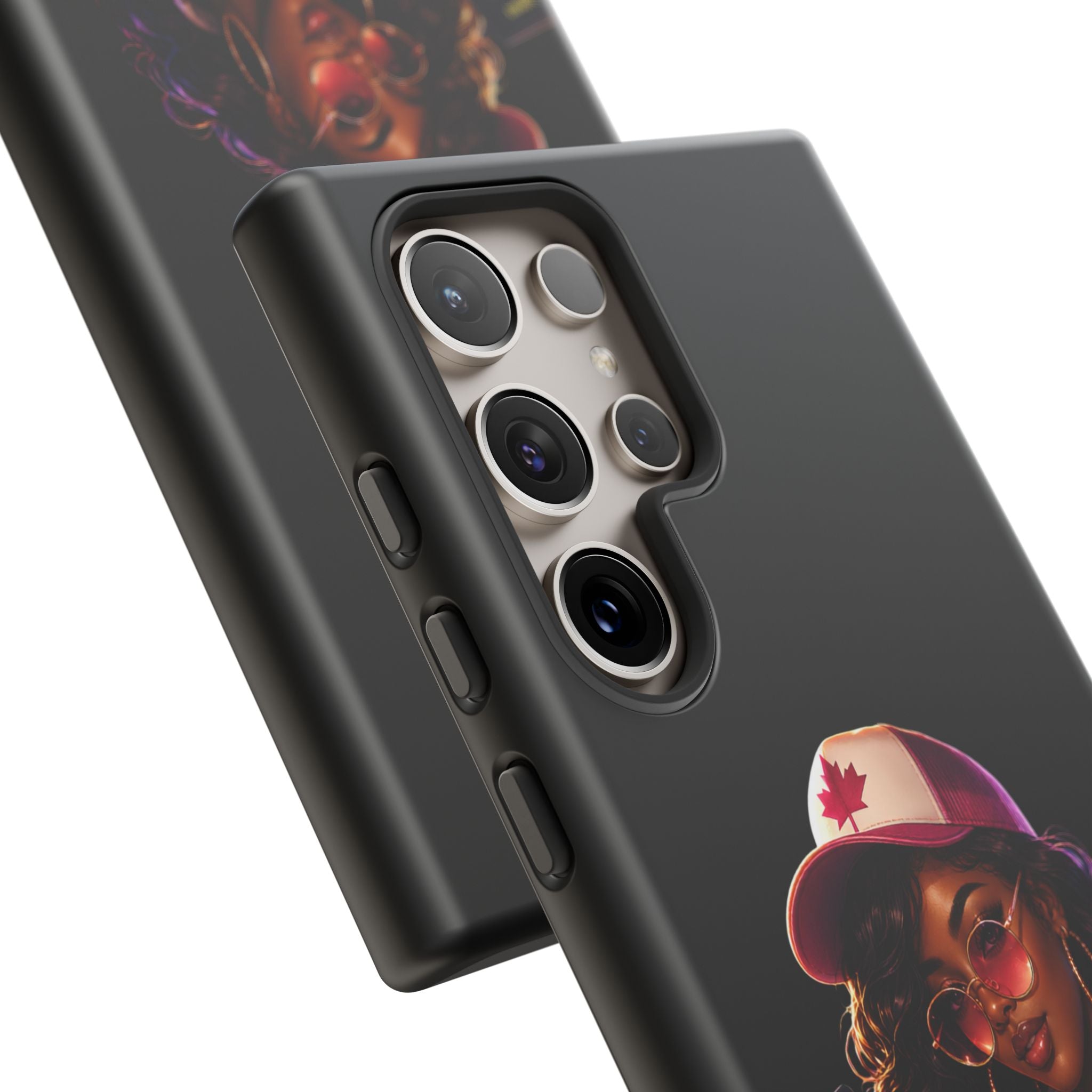 Phone Case — Stylish Urban Woman Design with Maple Cap