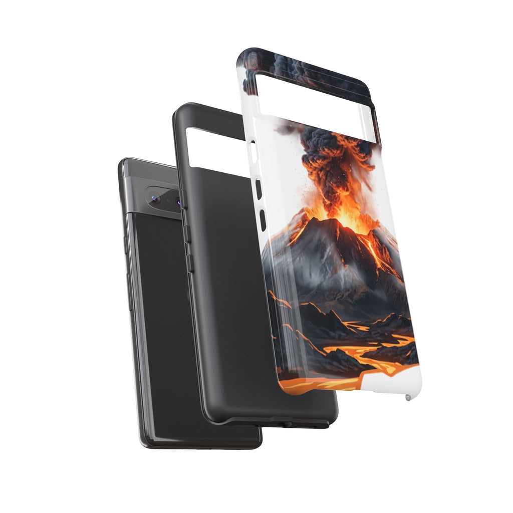 Volcano Eruption Tough Phone Case — Fiery Lava Protective Cover