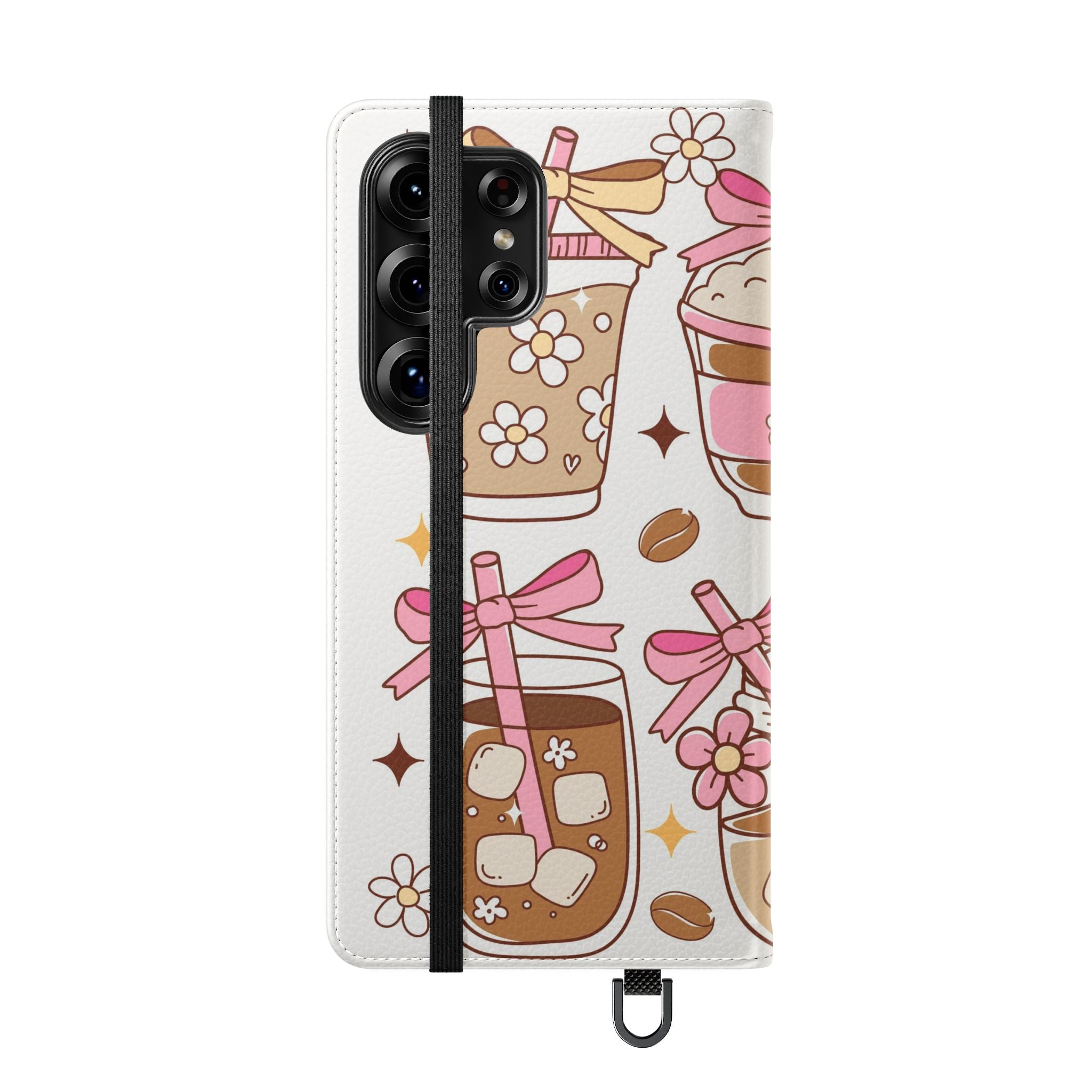 Cute Coffee & Latte Flip Phone Case – Cozy Boba & Dessert Wallet Cover