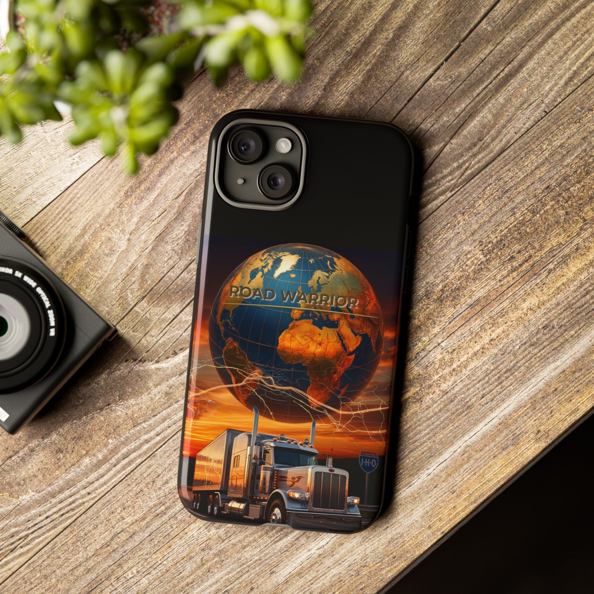 Truck Driver Phone Case — 'Global Road Warrior' Semi Truck Globe Tough Phone Cover