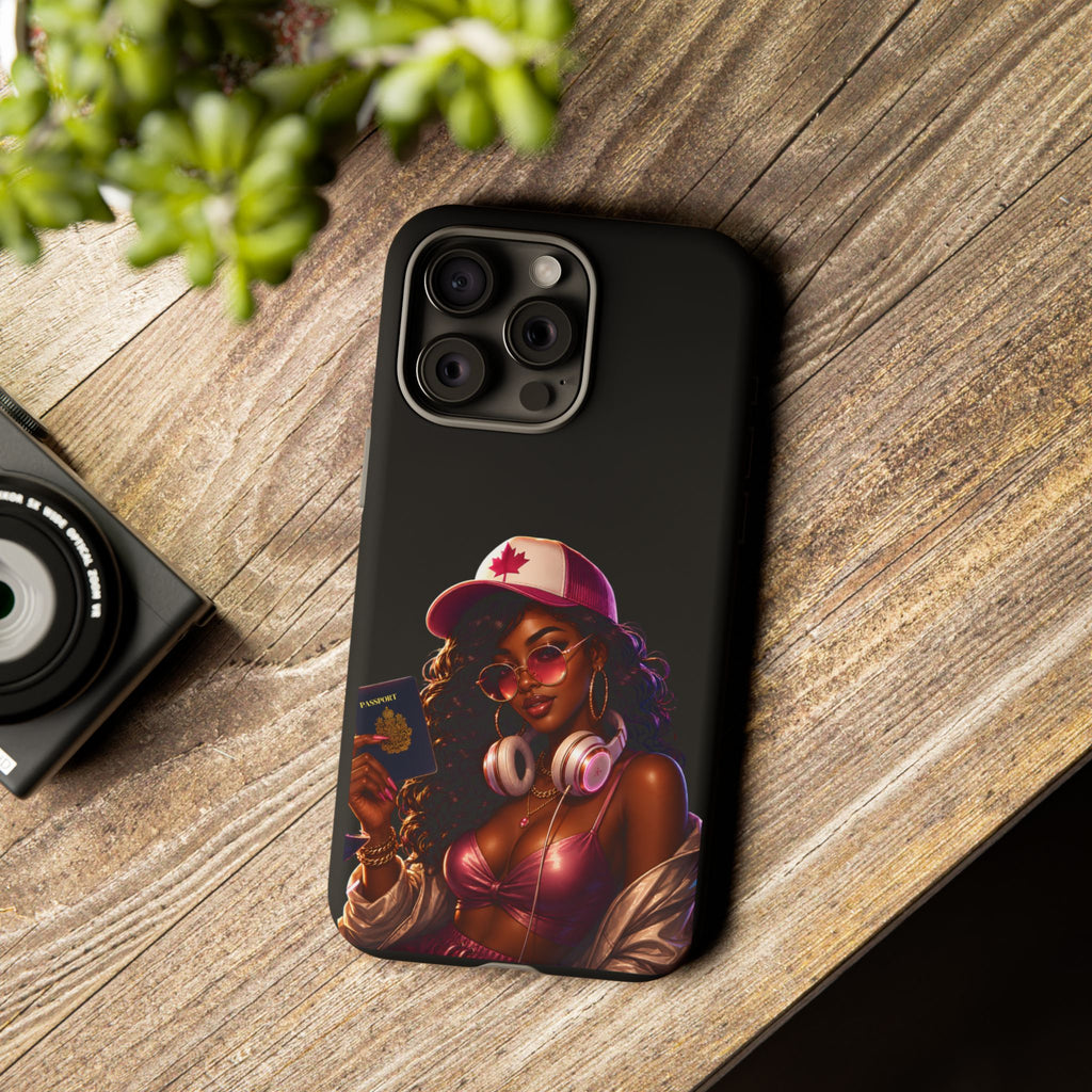 Phone Case — Stylish Urban Woman Design with Maple Cap