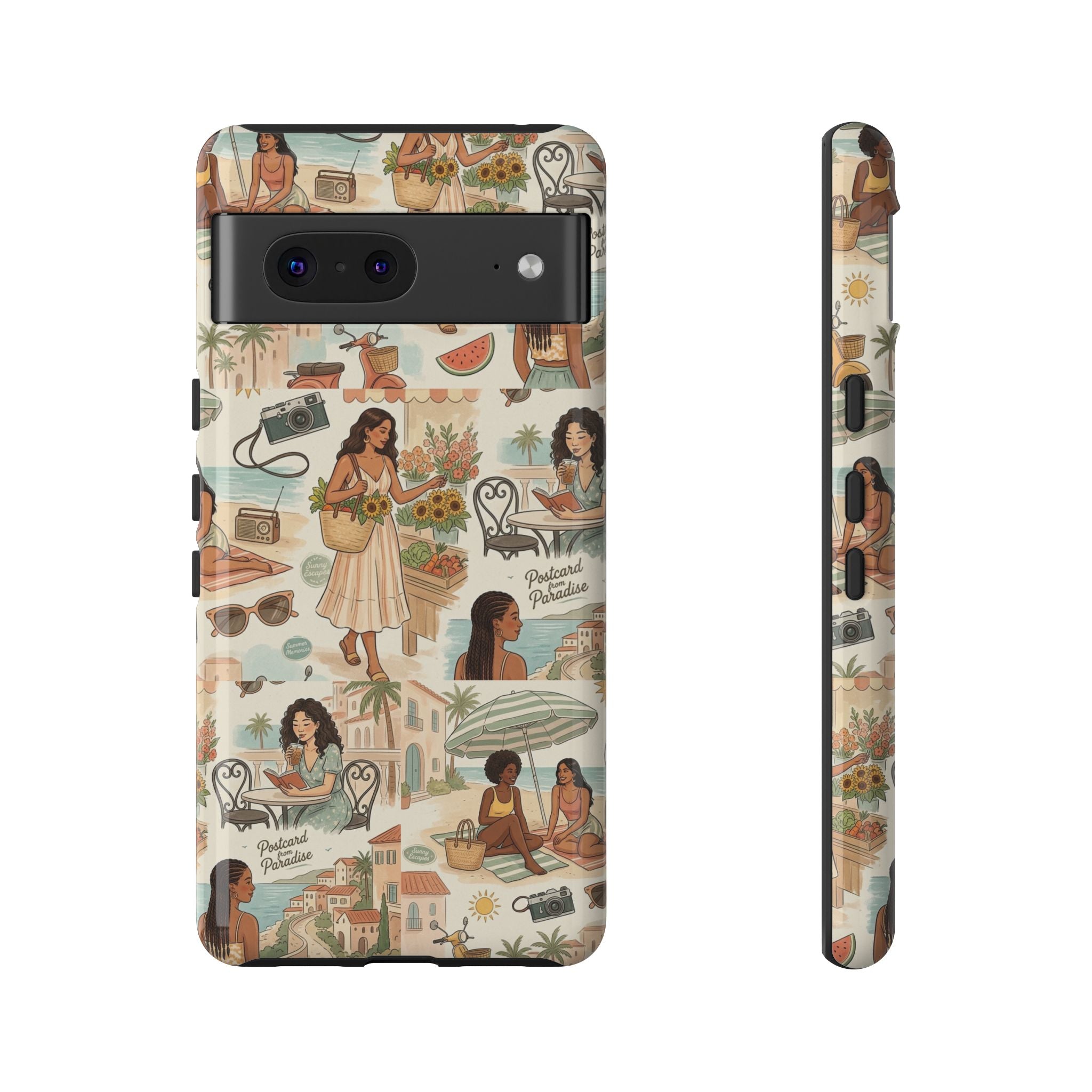Tropical Vacation Phone Case — Vintage Beach Women Pattern