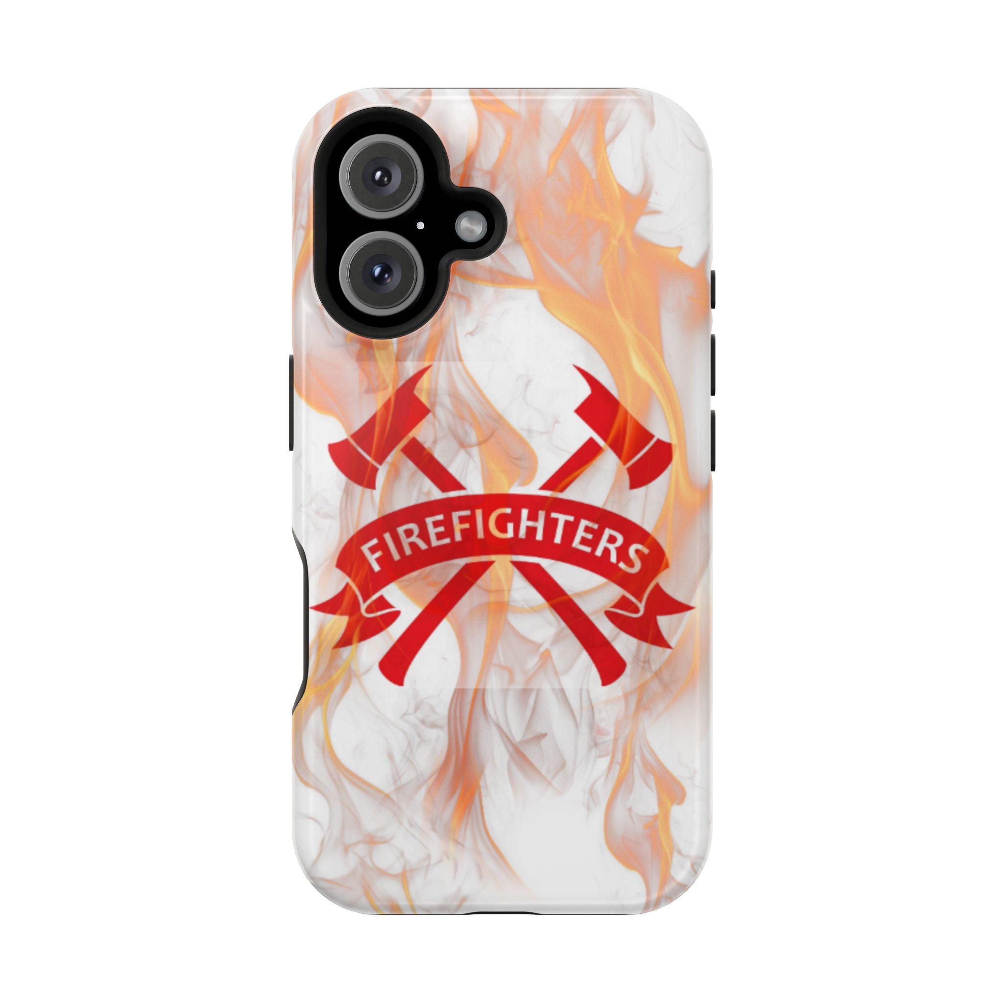 Firefighters Magnetic Impact-Resistant Phone Case — Flame Design with Maltese Cross