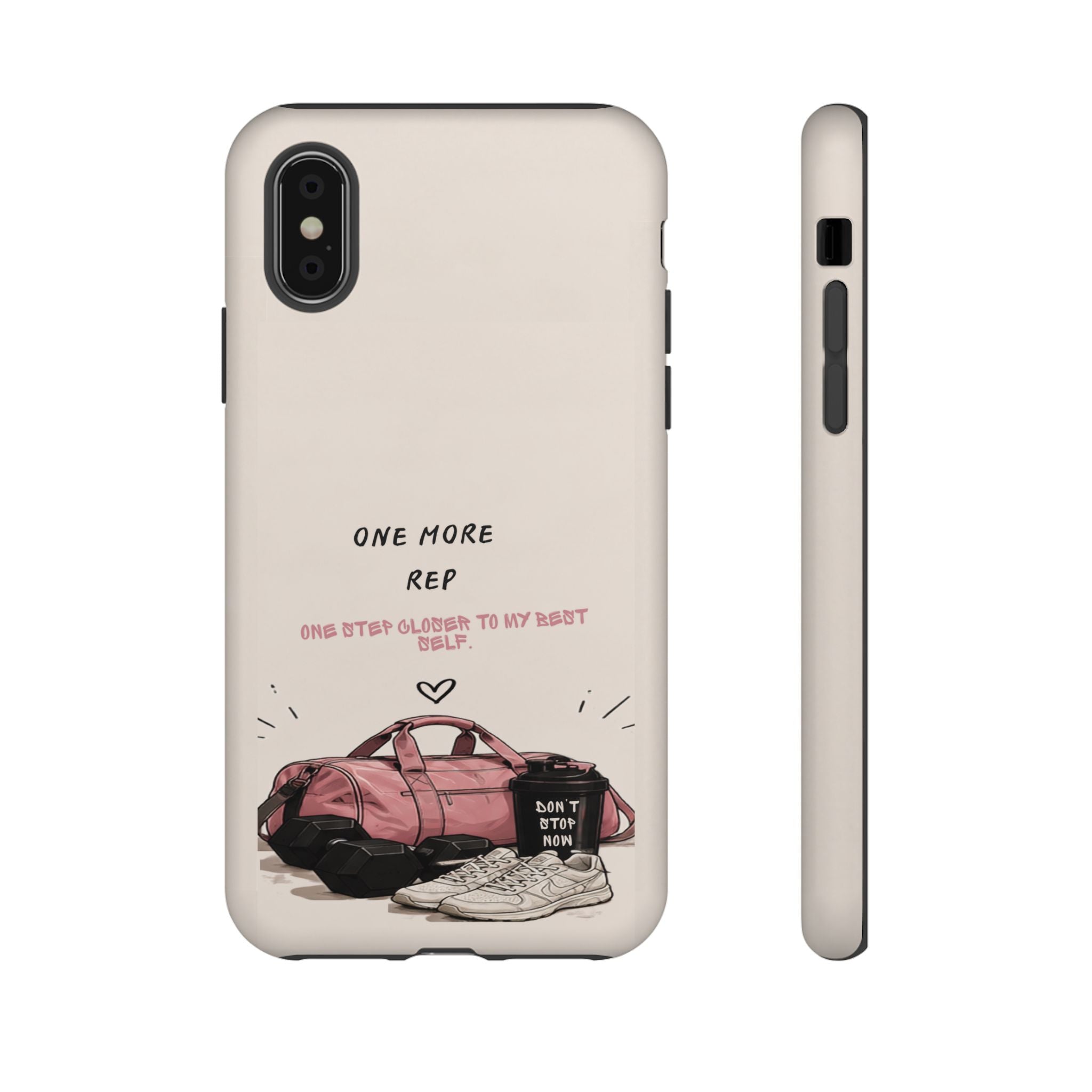 Gym Phone Case — "One More Rep" Workout Duffle & Sneakers Protective Case
