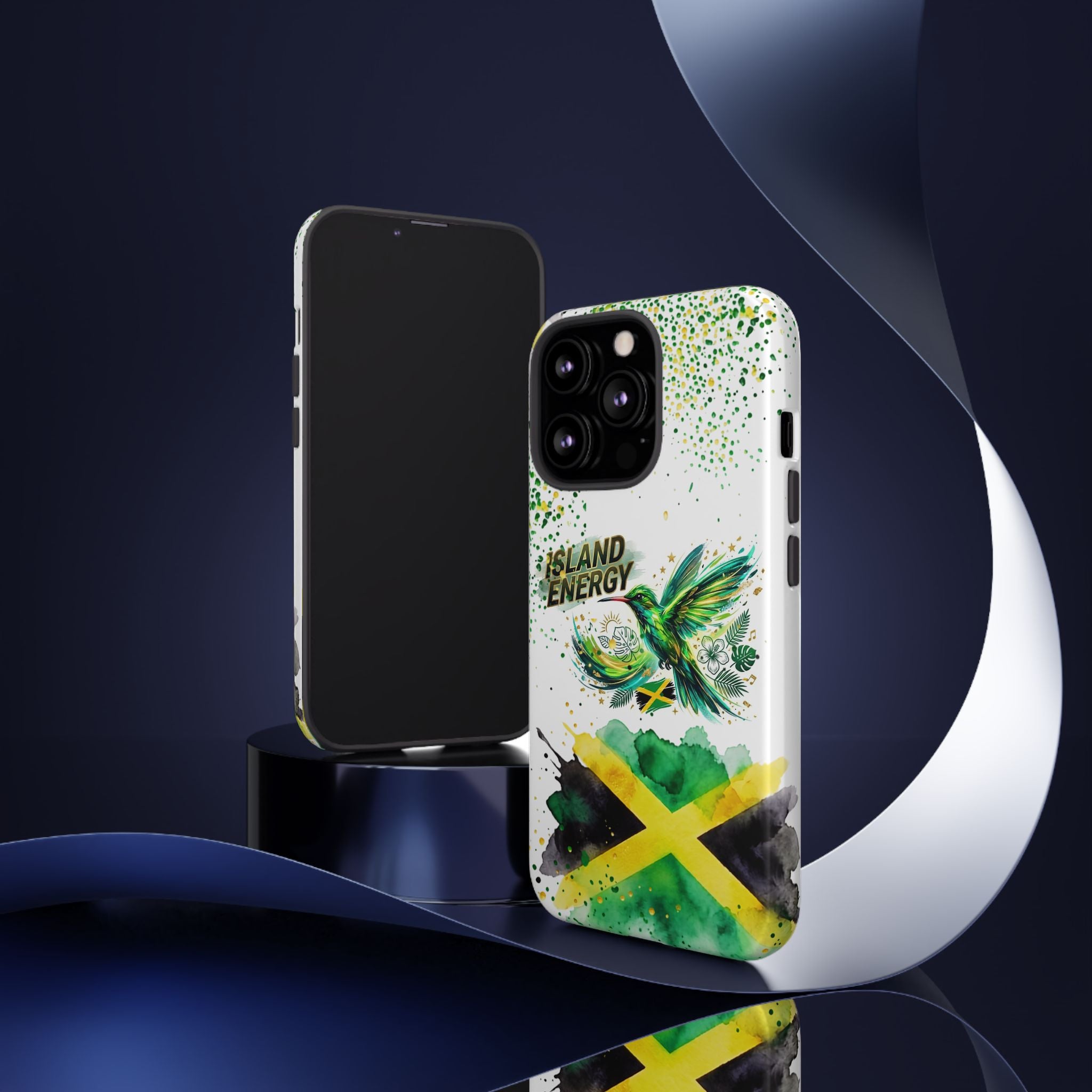 Island Energy Tough Phone Case — Colorful Hummingbird & Tropical Sunset Protective Cover