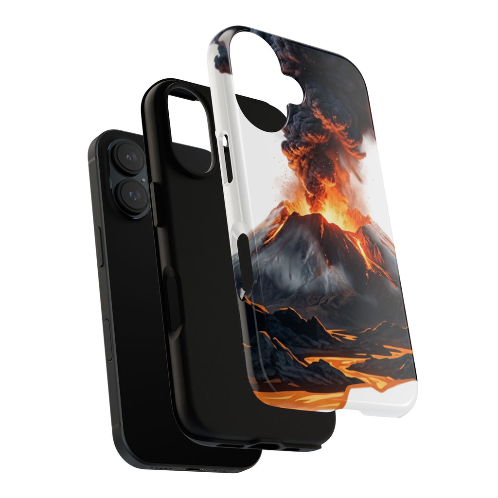 Volcano Eruption Tough Phone Case — Fiery Lava Protective Cover
