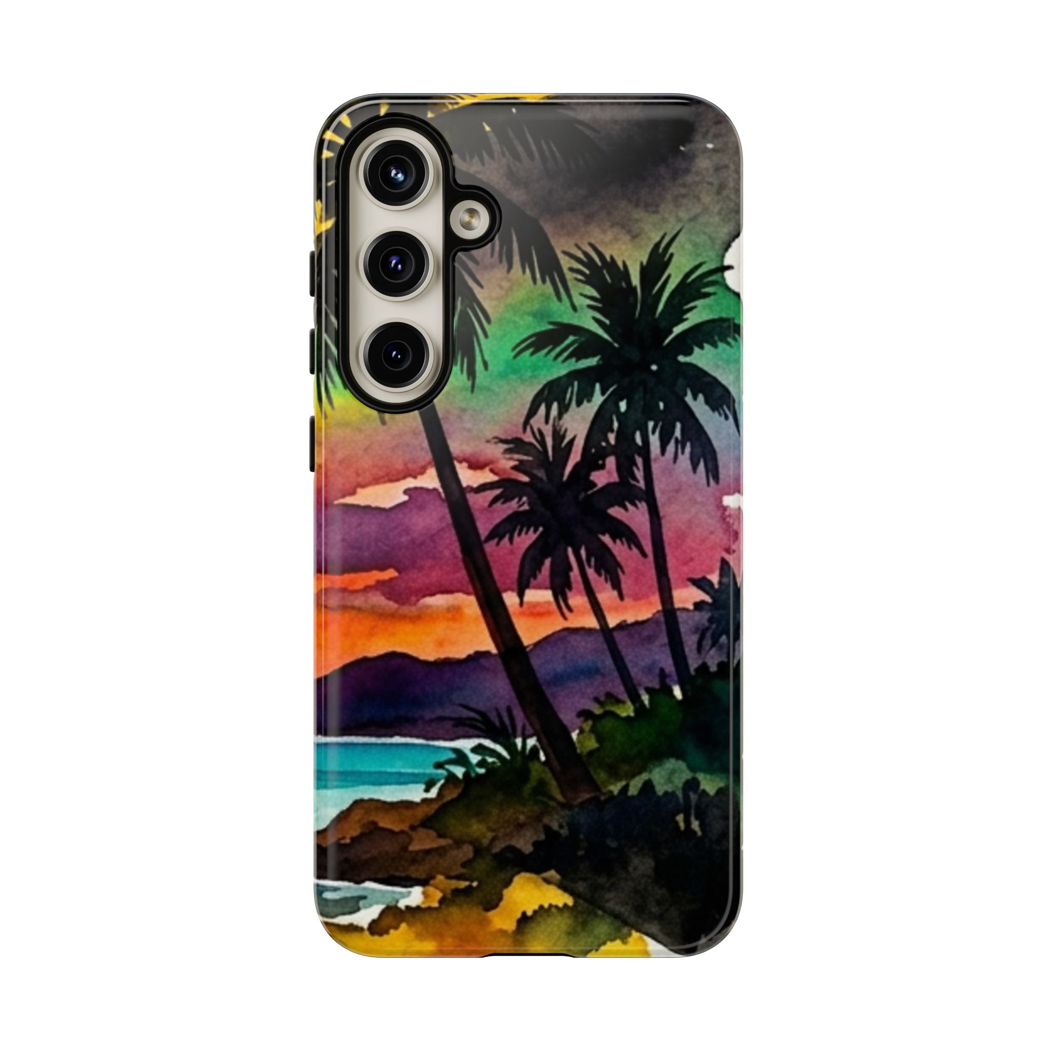 Tropical Sunset Phone Case – Palm Tree Beach Protective Cover