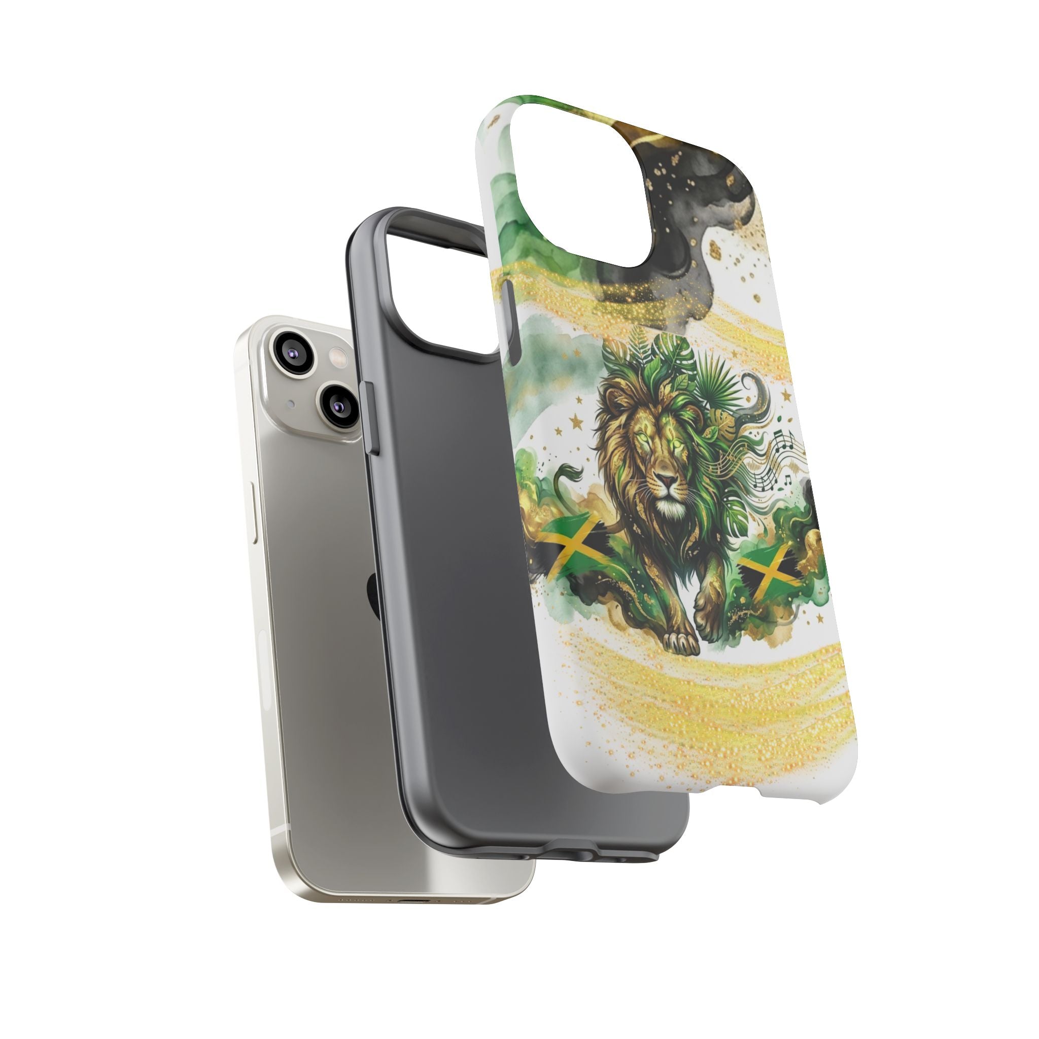 Reggae Lion Phone Case — Jamaican Flag Rasta Art Tough Phone Cover
