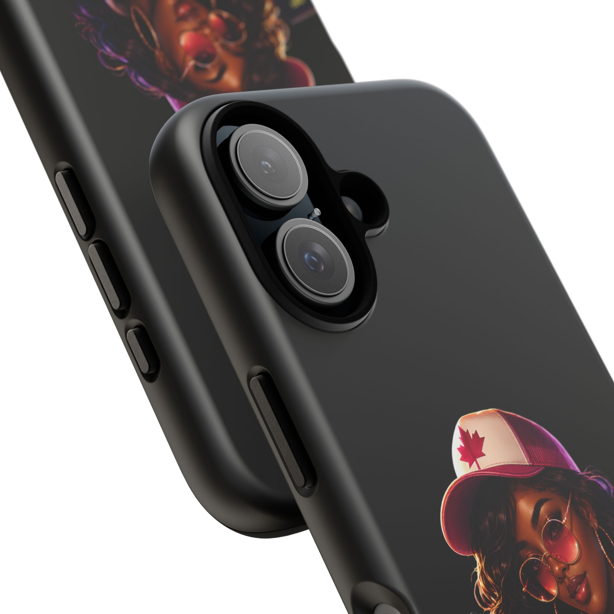 Phone Case — Stylish Urban Woman Design with Maple Cap