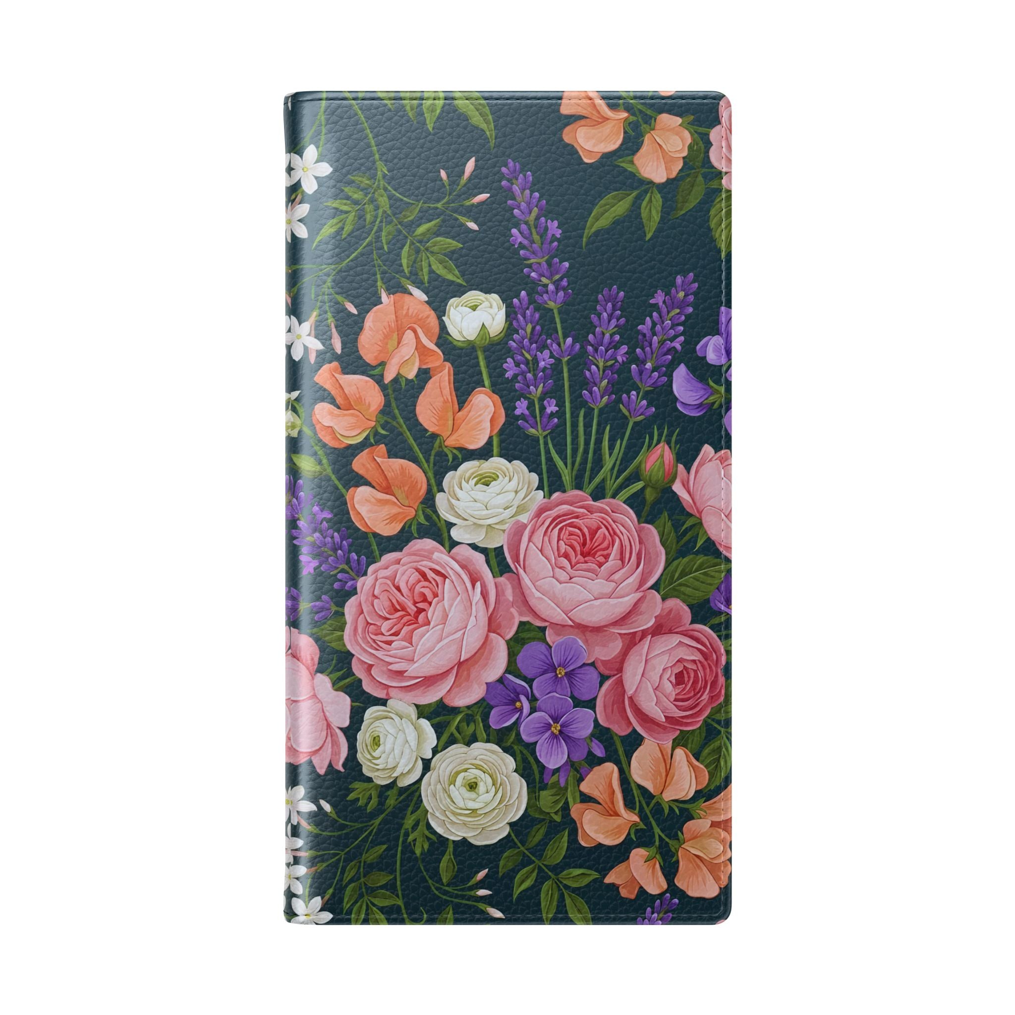 Floral Flip Phone Case -Wallet Cover with Card Slots