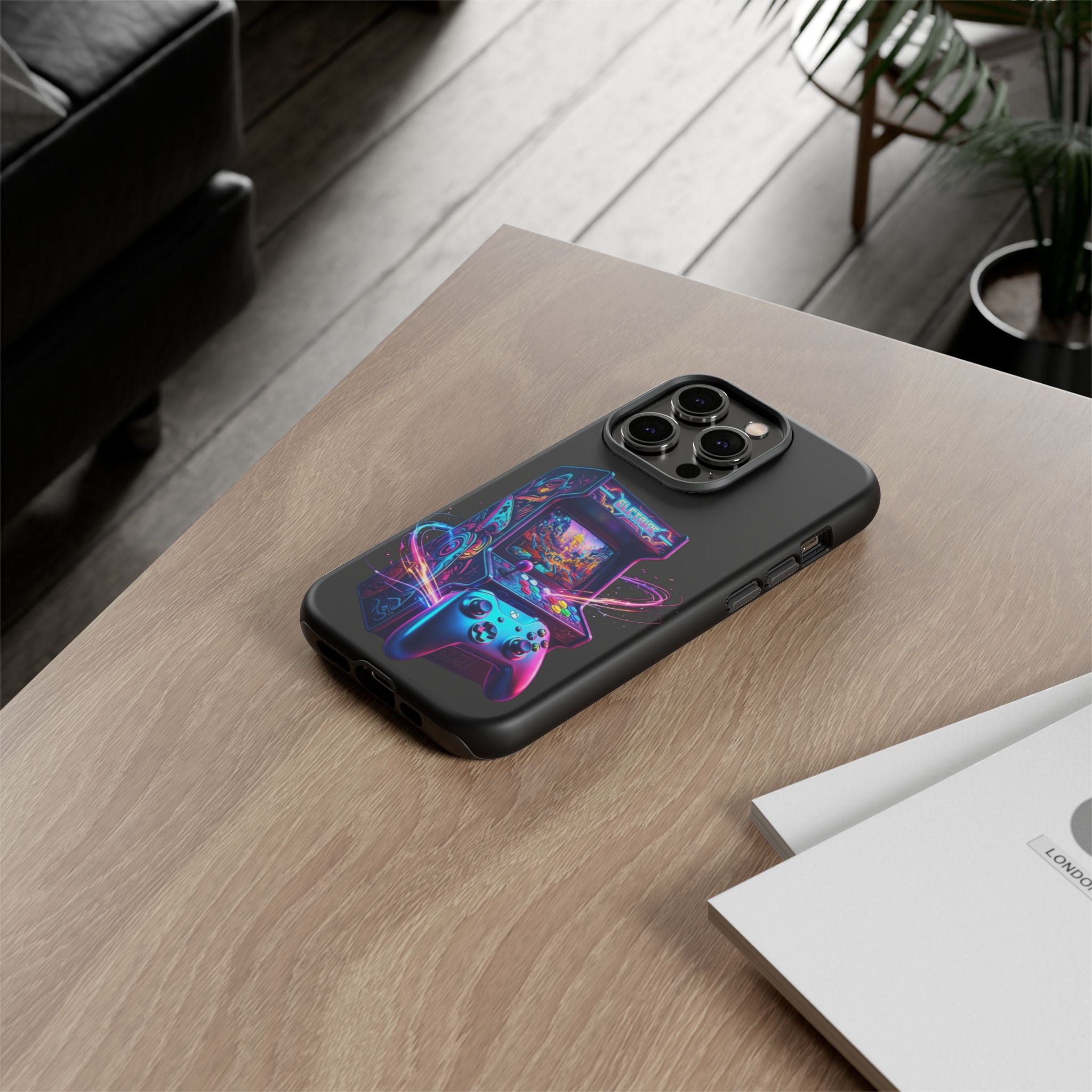 Retro Arcade Phone Case — Neon Gaming Controller Design