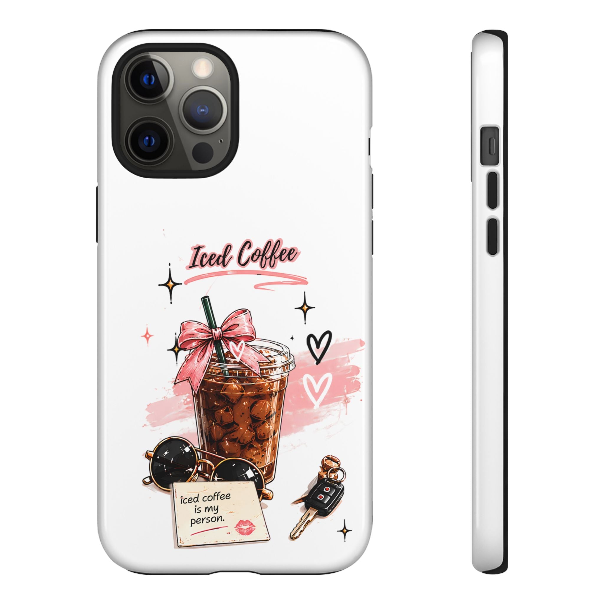 Iced Coffee Phone Case – Cute Pink Boba Design ("Iced coffee is my person")