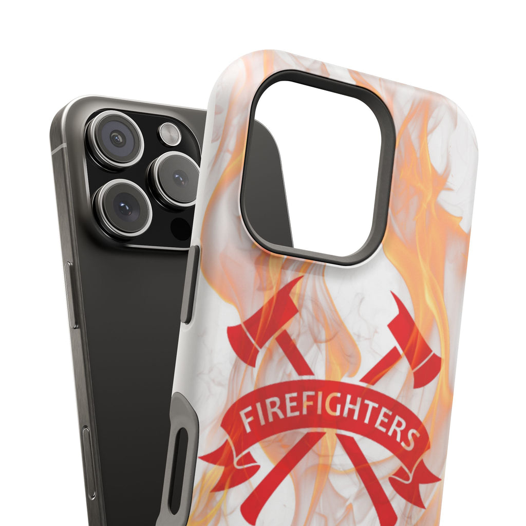 Firefighters Magnetic Impact-Resistant Phone Case — Flame Design with Maltese Cross
