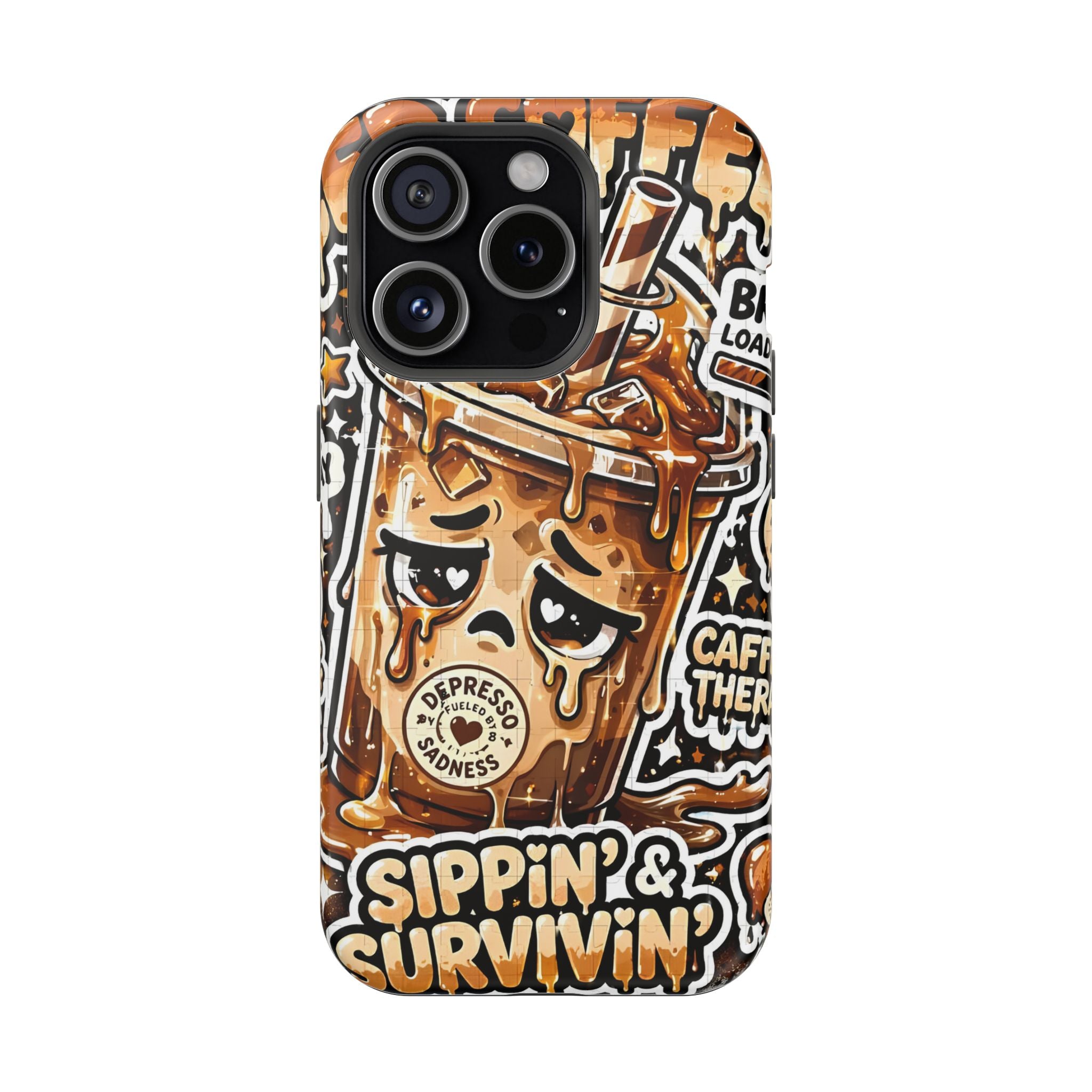 Iced Coffee Phone Case — “Sippin' & Survivin'” Magnetic Impact-Resistant Case