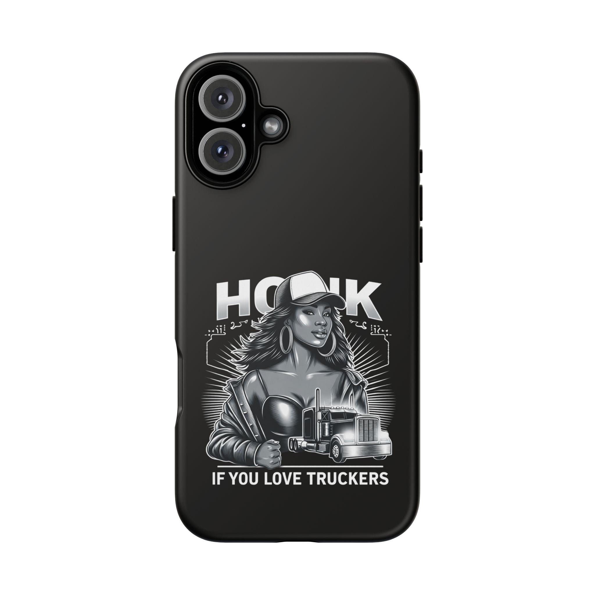Phone Case — 'Honk' Trucker Girl Retro Semi Truck Protective Case