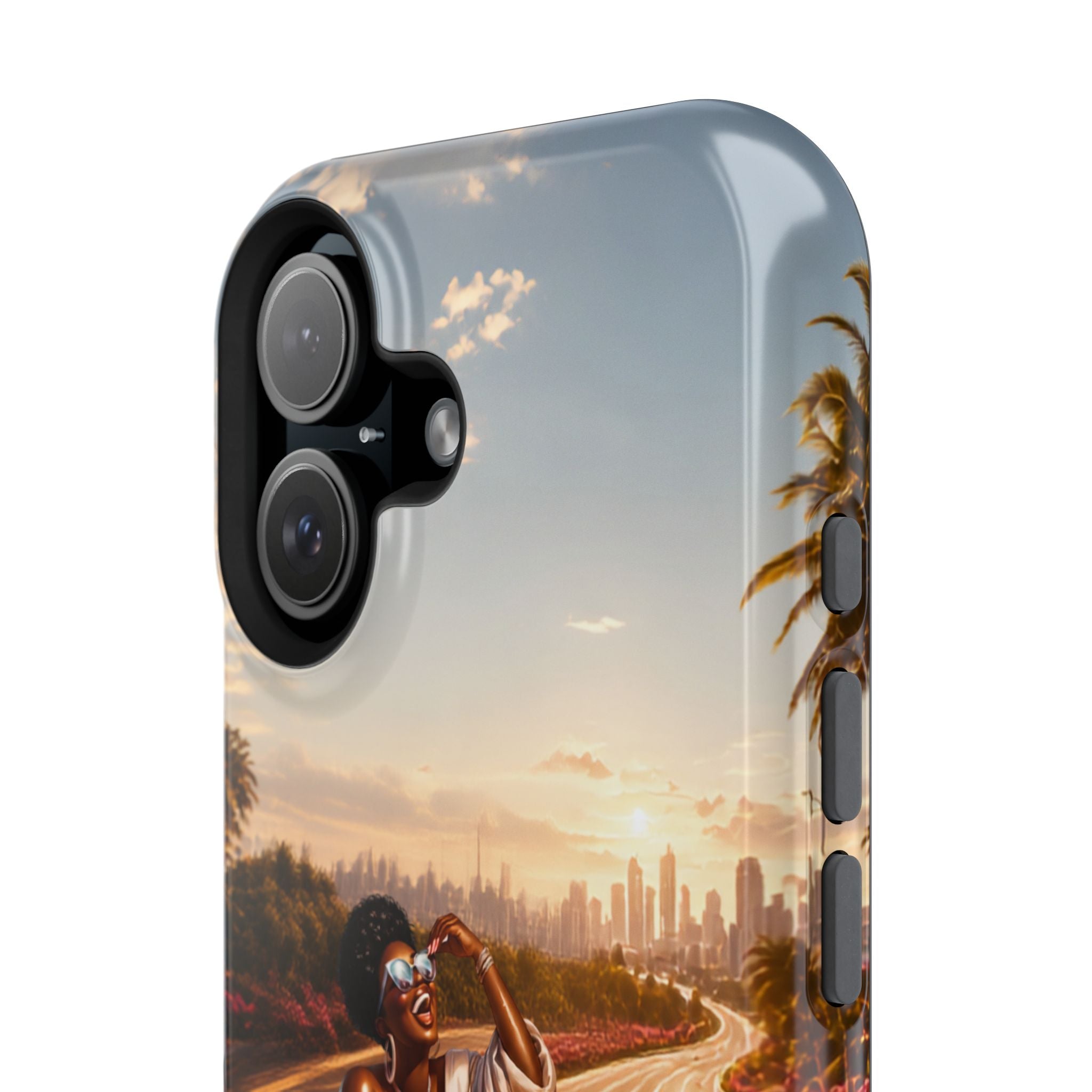 Phone Case - 'Retail Therapy' Magnetic Impact-Resistant Case, Sunset Shopping Design