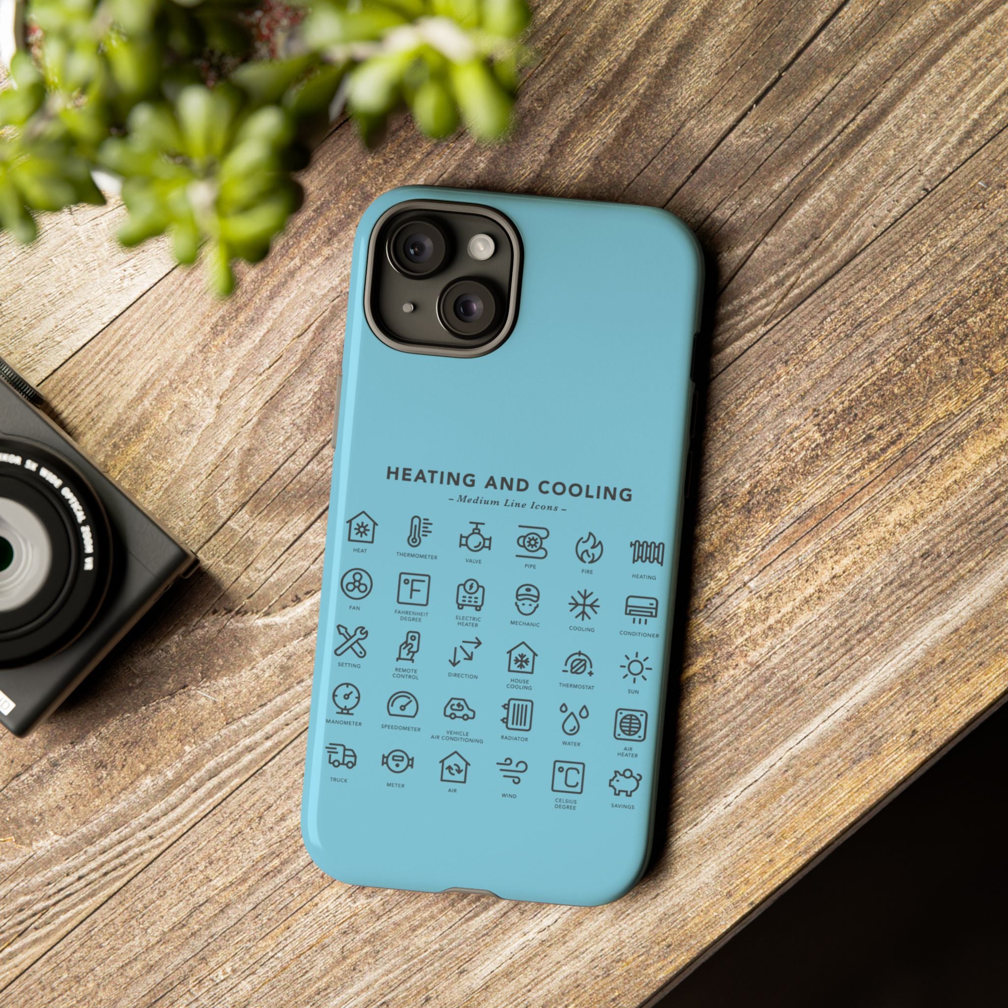 Heating and Cooling Icons Phone Case – HVAC Technician Protective Phone Cover