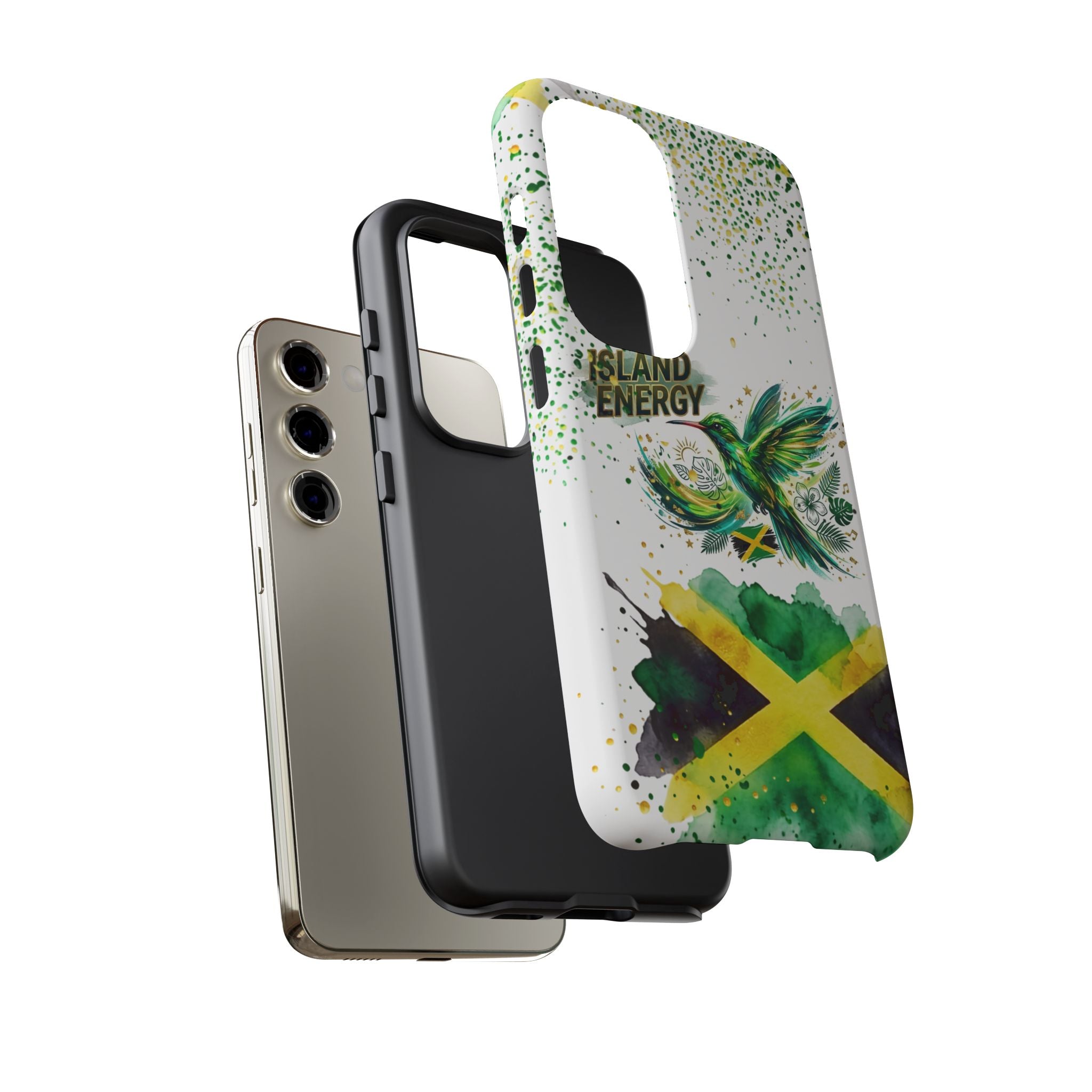 Island Energy Tough Phone Case — Colorful Hummingbird & Tropical Sunset Protective Cover