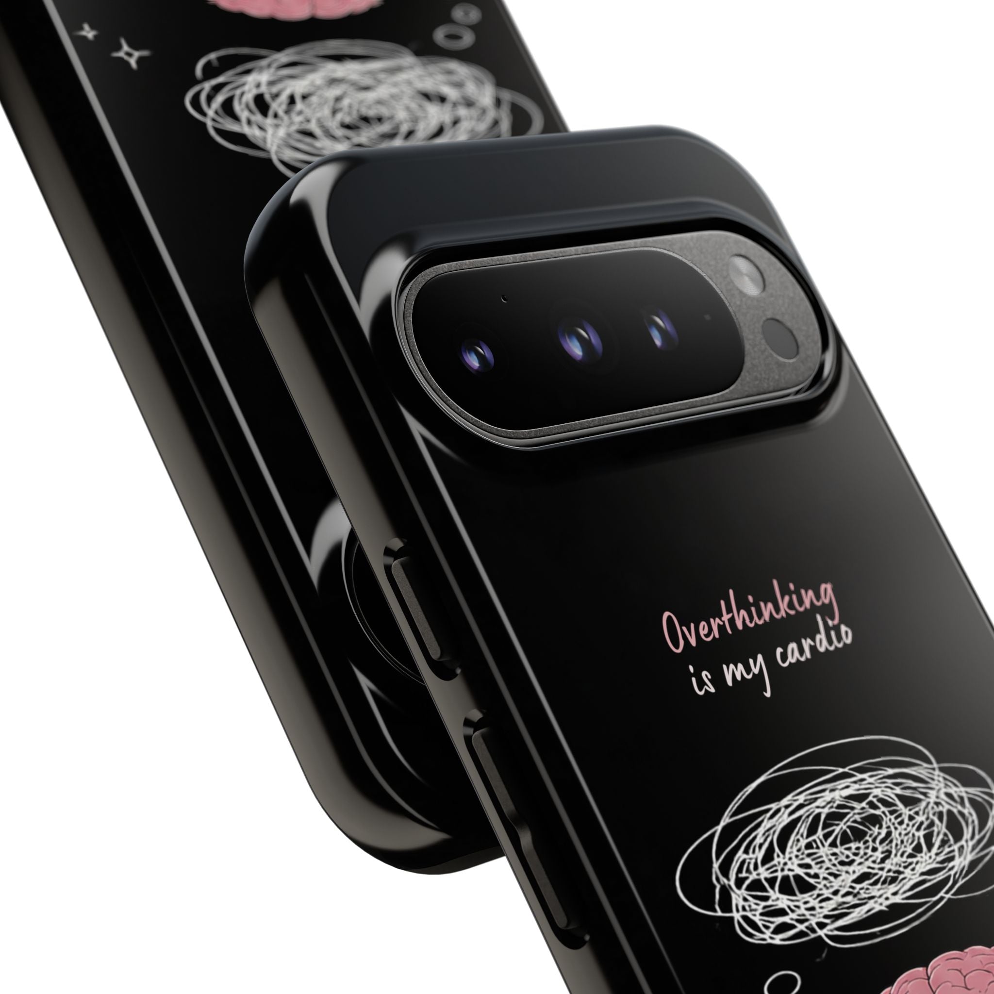 Phone Case — "Overthinking Is My Cardio" Cute Meditating Brain Protective Case