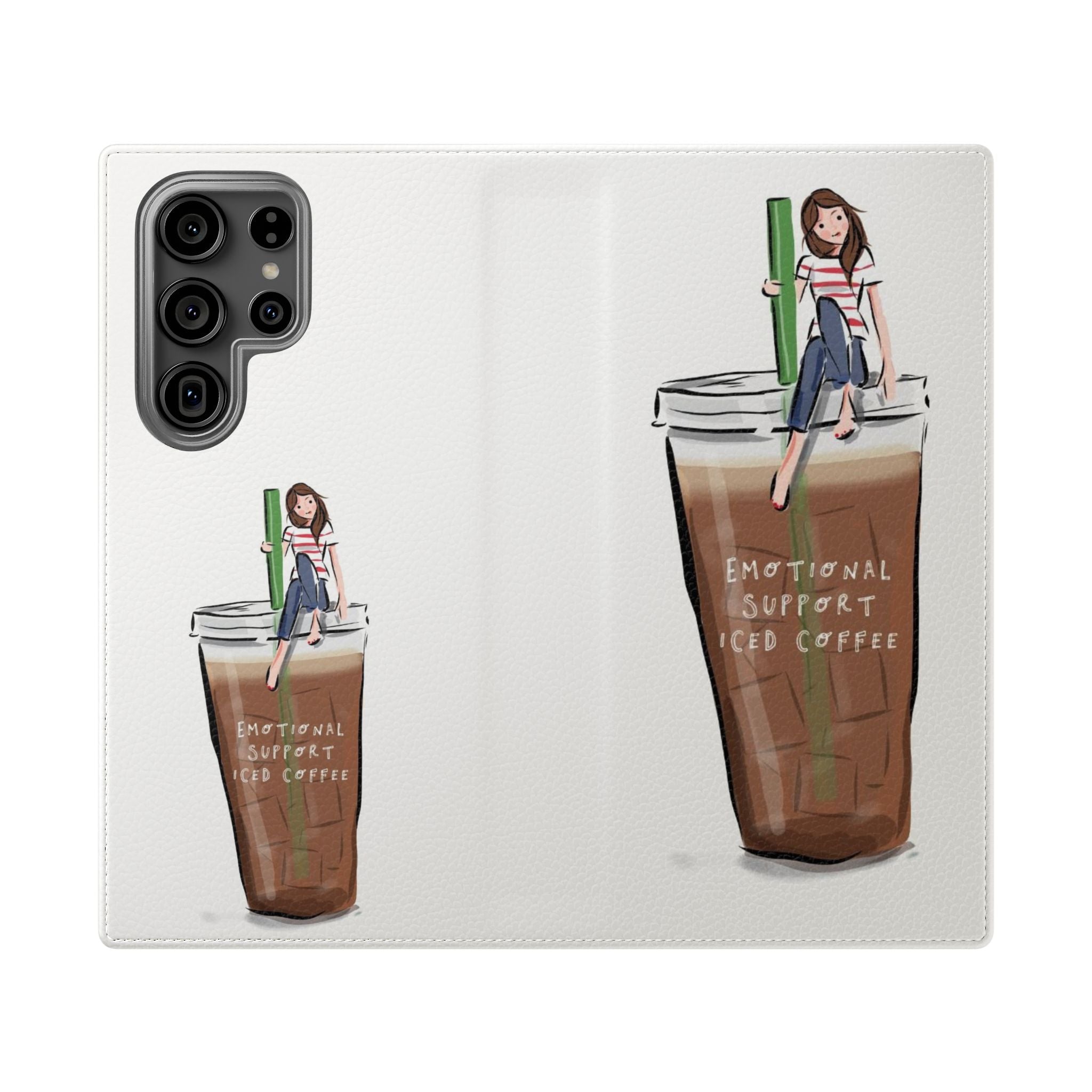 Flip Case — "Emotional Support Iced Coffee" Phone Wallet Case