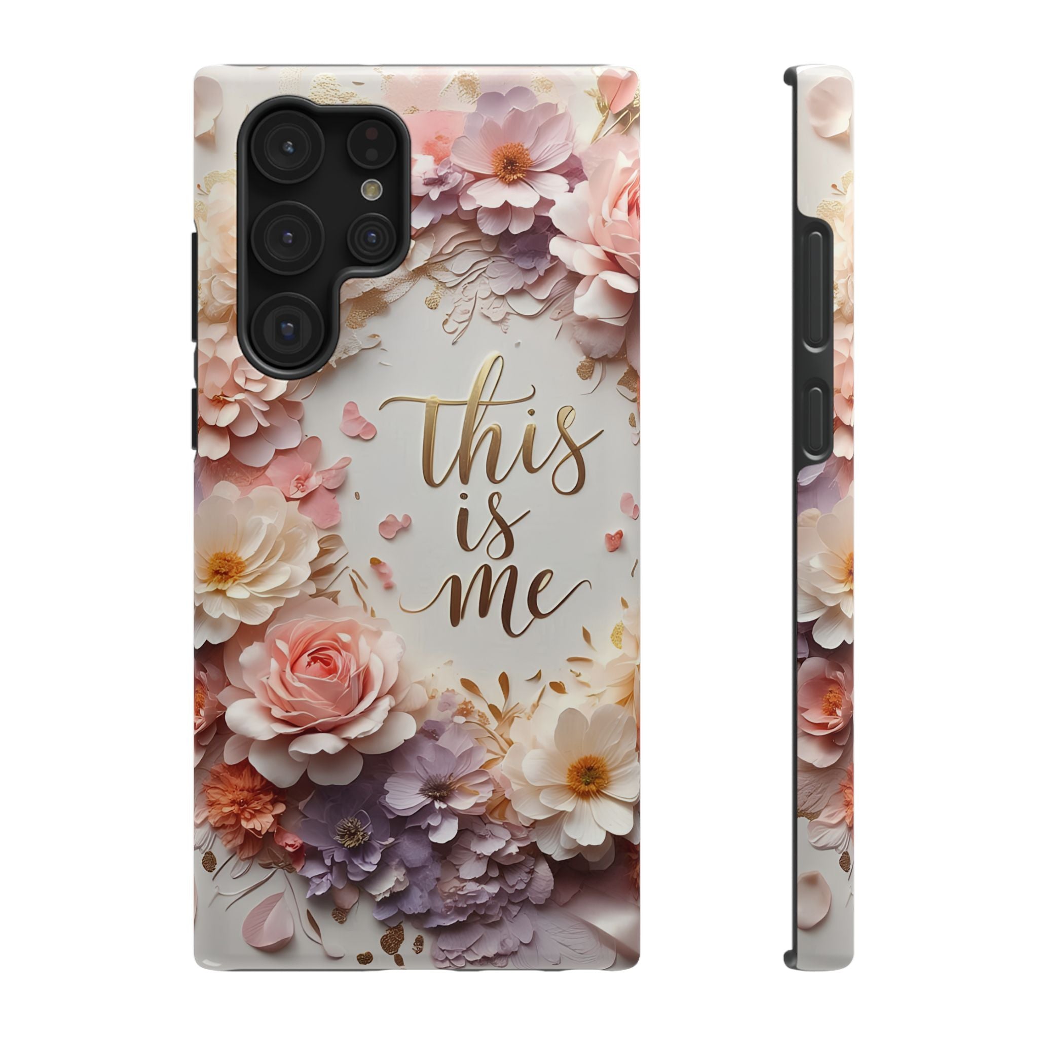 Floral "This Is Me" Phone Case — Impact-Resistant Floral Protective Cover
