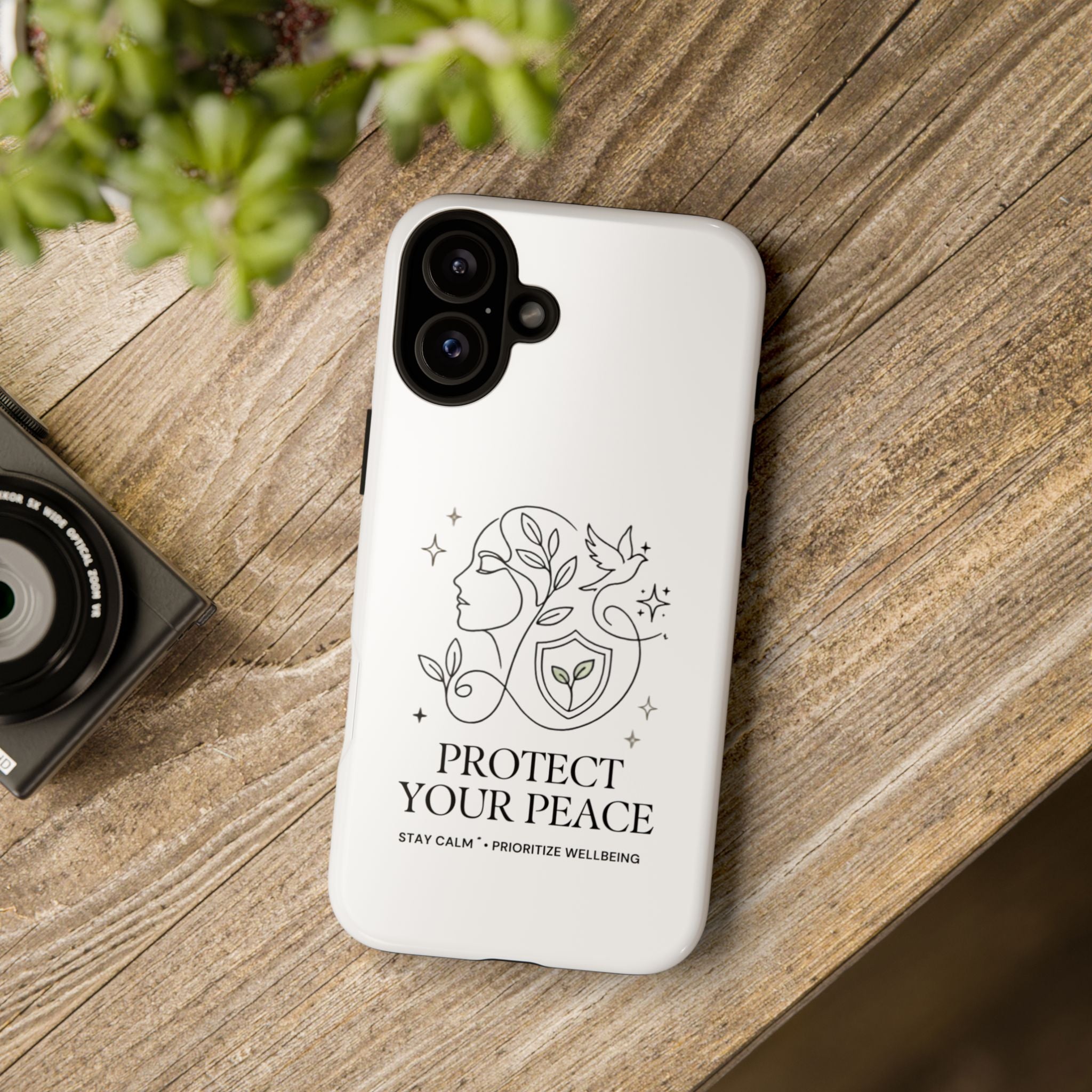 Protect Your Peace Phone Case – Minimalist Wellness iPhone Cover