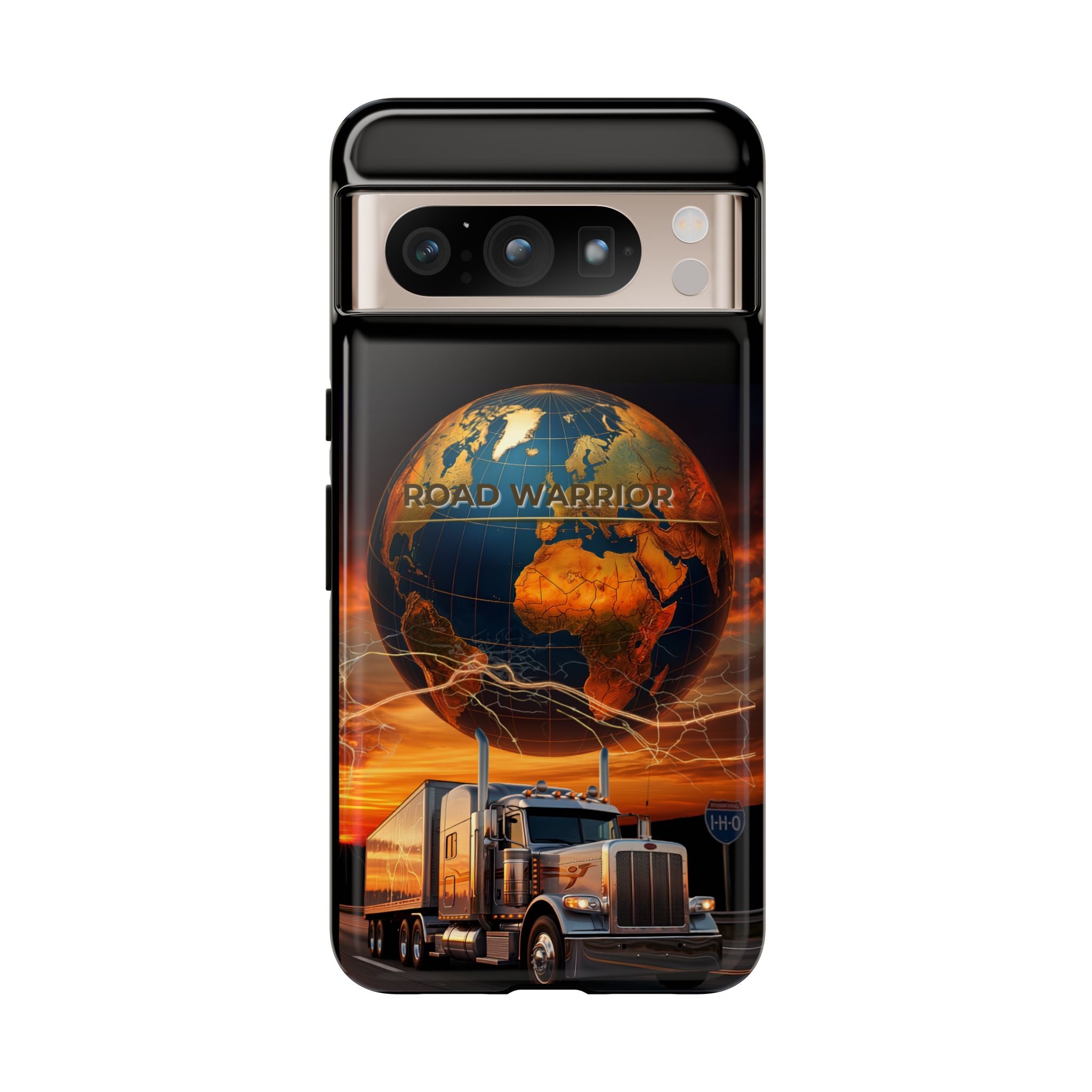 Truck Driver Phone Case — 'Global Road Warrior' Semi Truck Globe Tough Phone Cover
