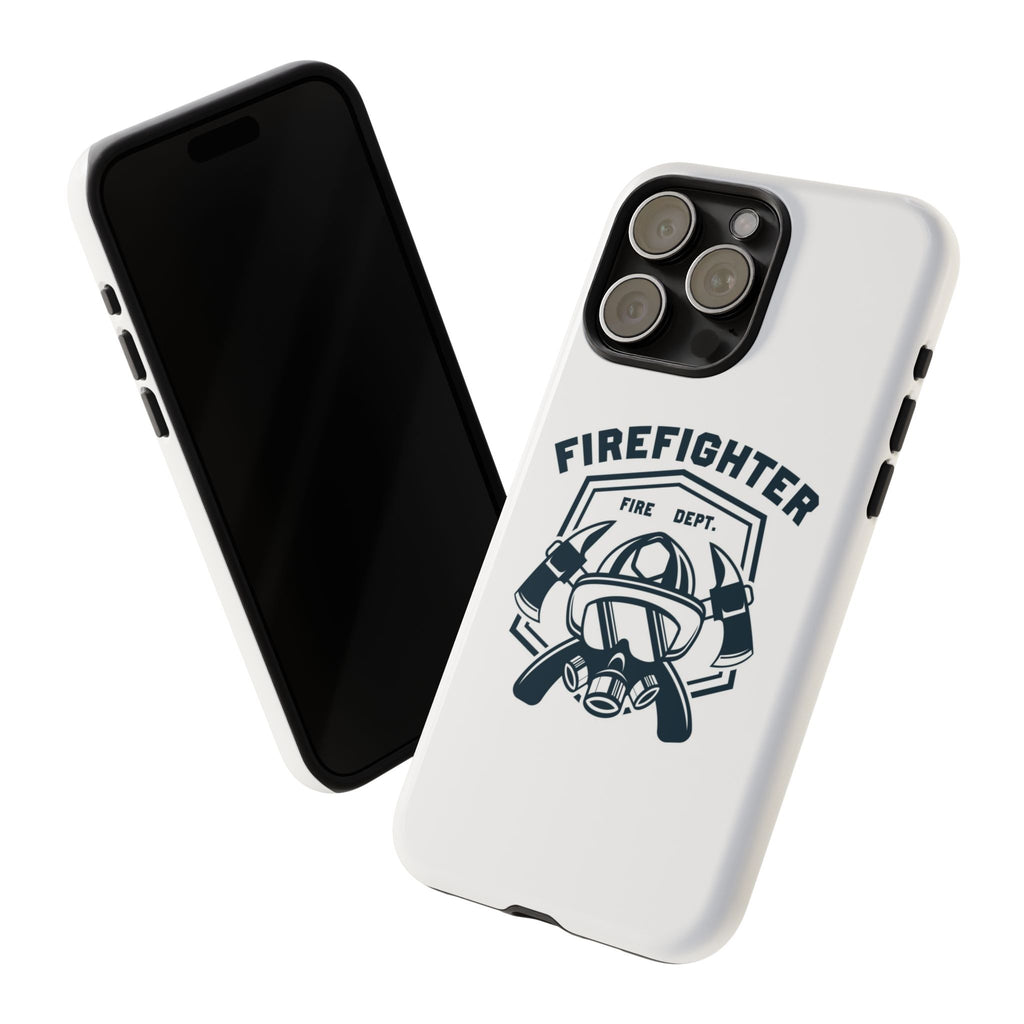 Firefighter Tough Phone Case — Fire Dept Helmet & Axes Protective Cover