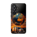 Truck Driver Phone Case — 'Global Road Warrior' Semi Truck Globe Tough Phone Cover