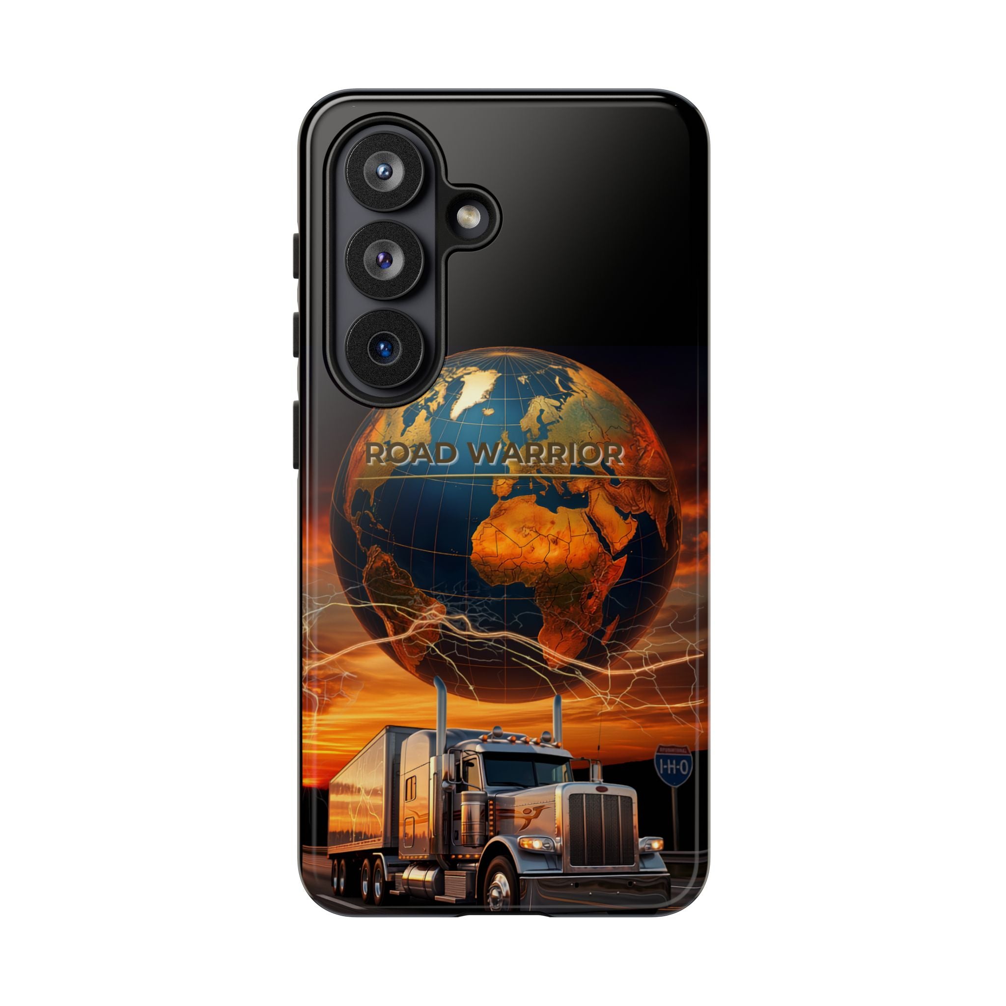 Truck Driver Phone Case — 'Global Road Warrior' Semi Truck Globe Tough Phone Cover