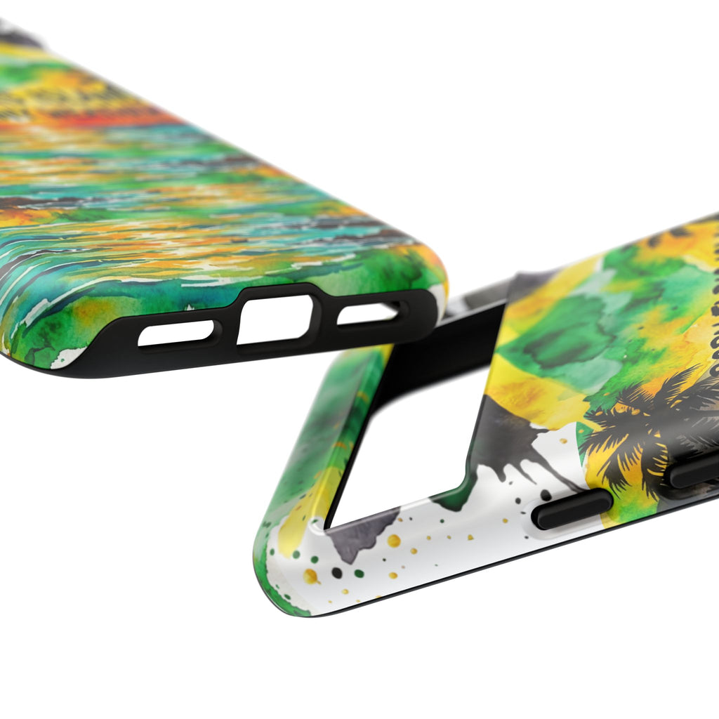 Phone Case — "Born Fi Dis Island, Built Fi Any Weather" Tropical Beach Protective Case