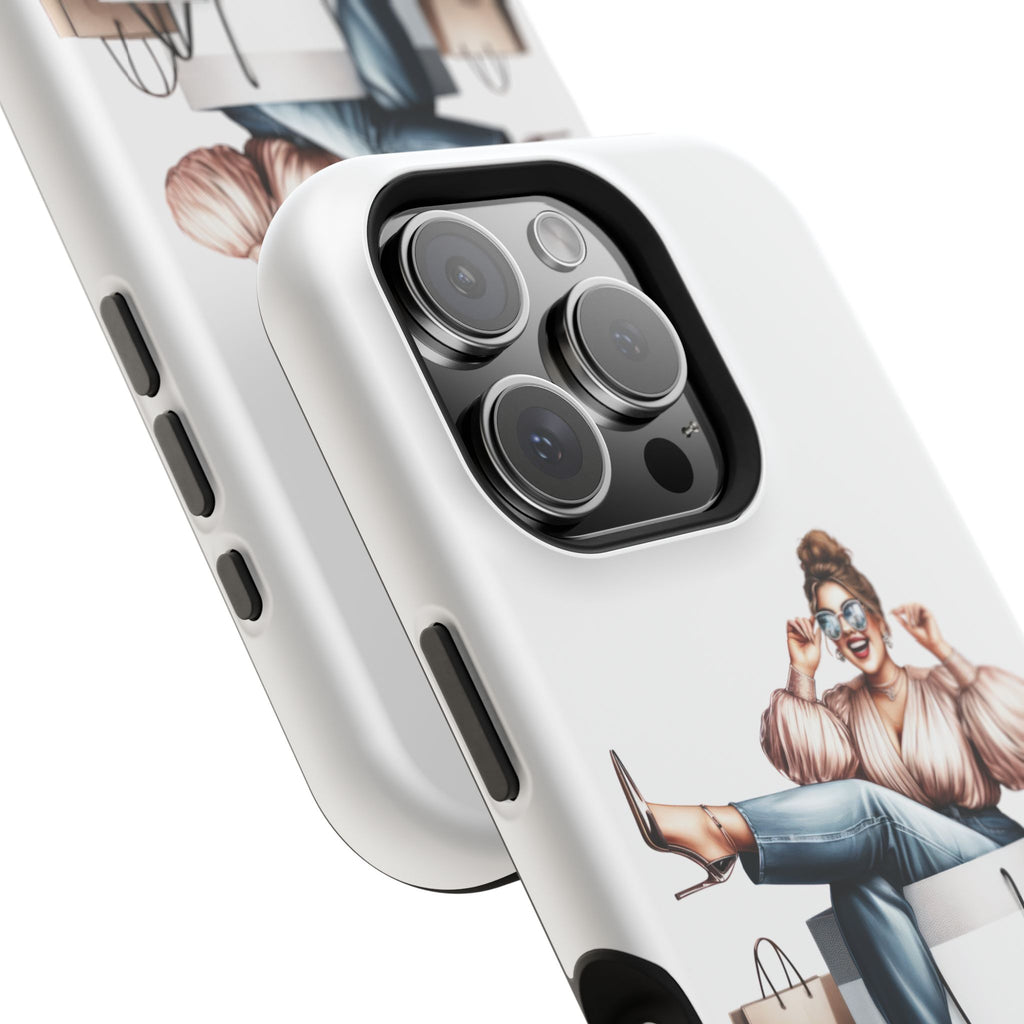 Magnetic Impact-Resistant Case — Luxury Shopper Goddess on Clouds Phone Cover
