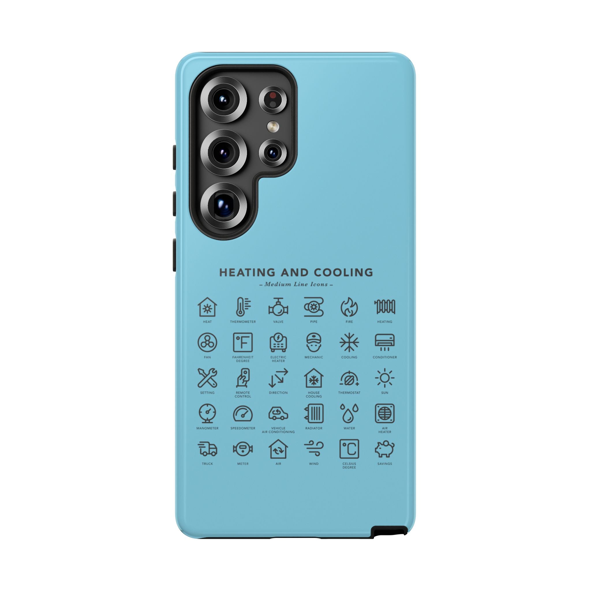 Heating and Cooling Icons Phone Case – HVAC Technician Protective Phone Cover