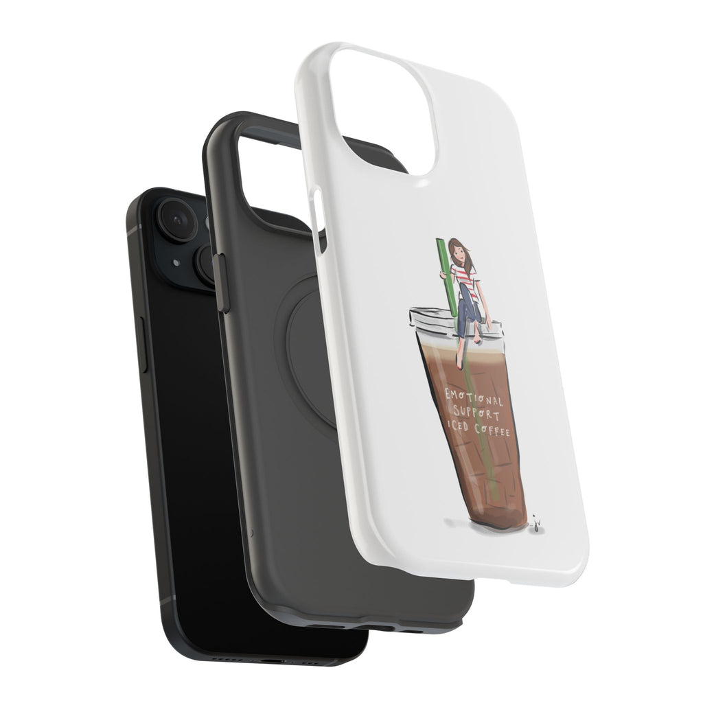 Iced Coffee & Me Phone Case — Cute Illustration 'Emotional Support Iced Coffee' Impact-Resistant Case