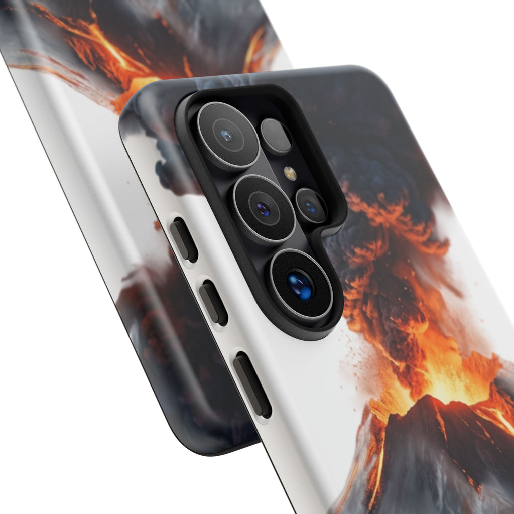 Volcano Eruption Tough Phone Case — Fiery Lava Protective Cover