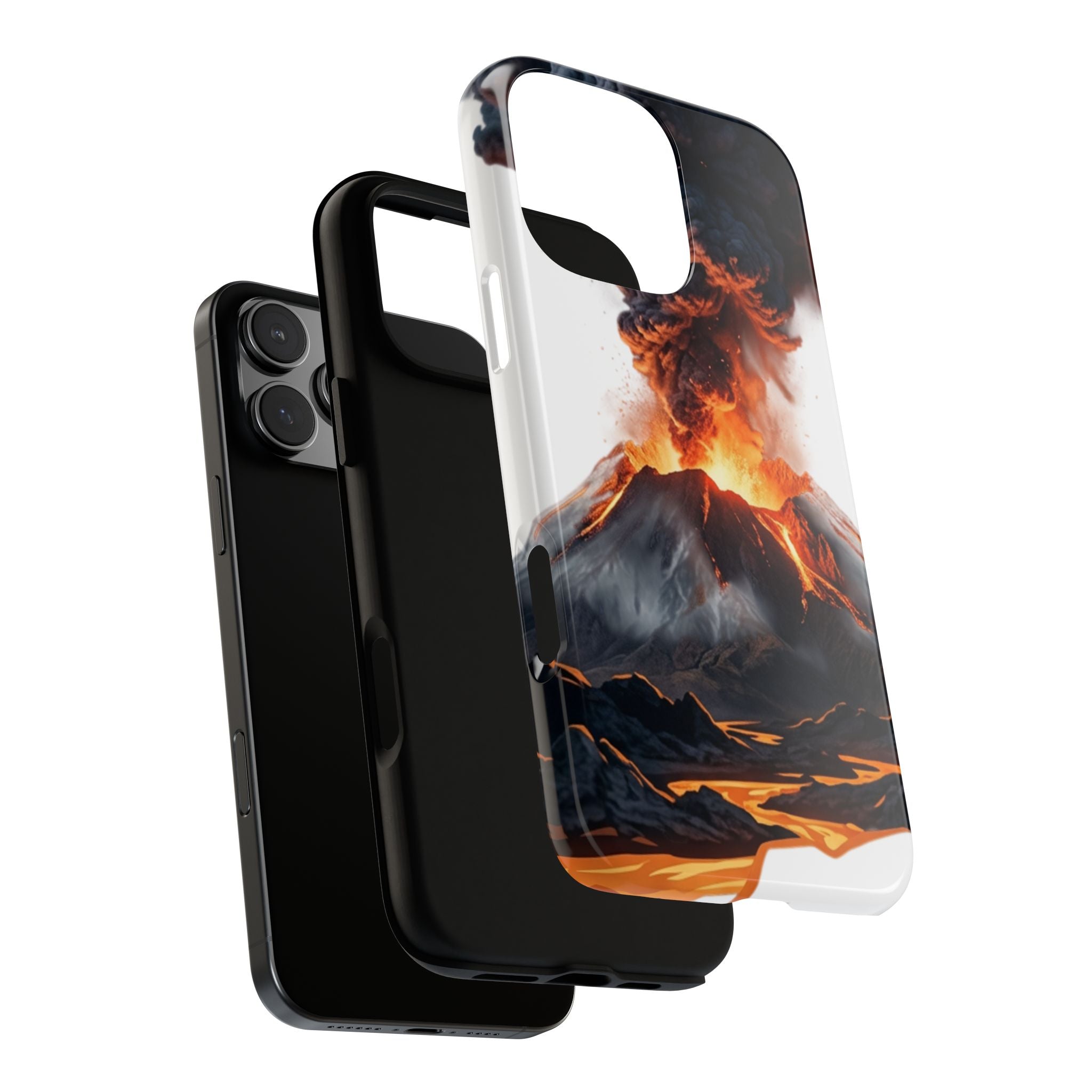 Volcano Eruption Tough Phone Case — Fiery Lava Protective Cover