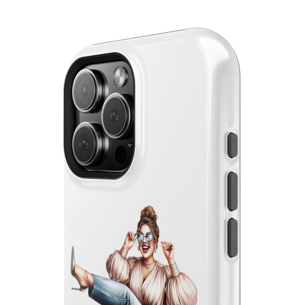 Magnetic Impact-Resistant Case — Luxury Shopper Goddess on Clouds Phone Cover