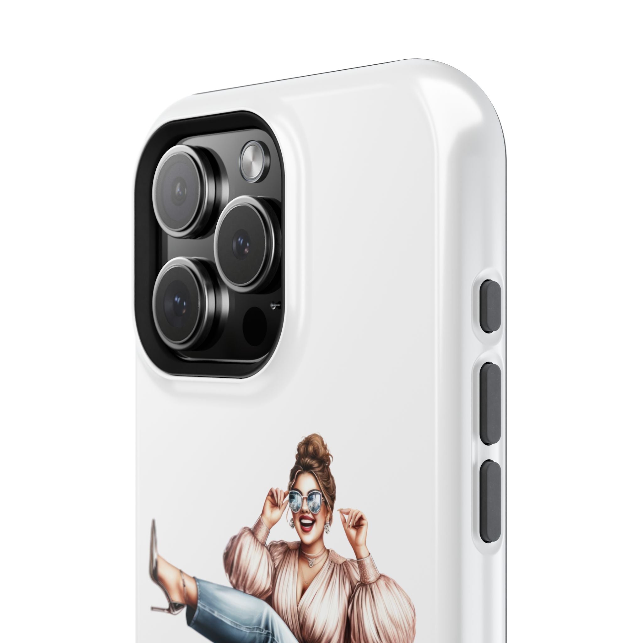 Magnetic Impact-Resistant Case — Luxury Shopper Goddess on Clouds Phone Cover