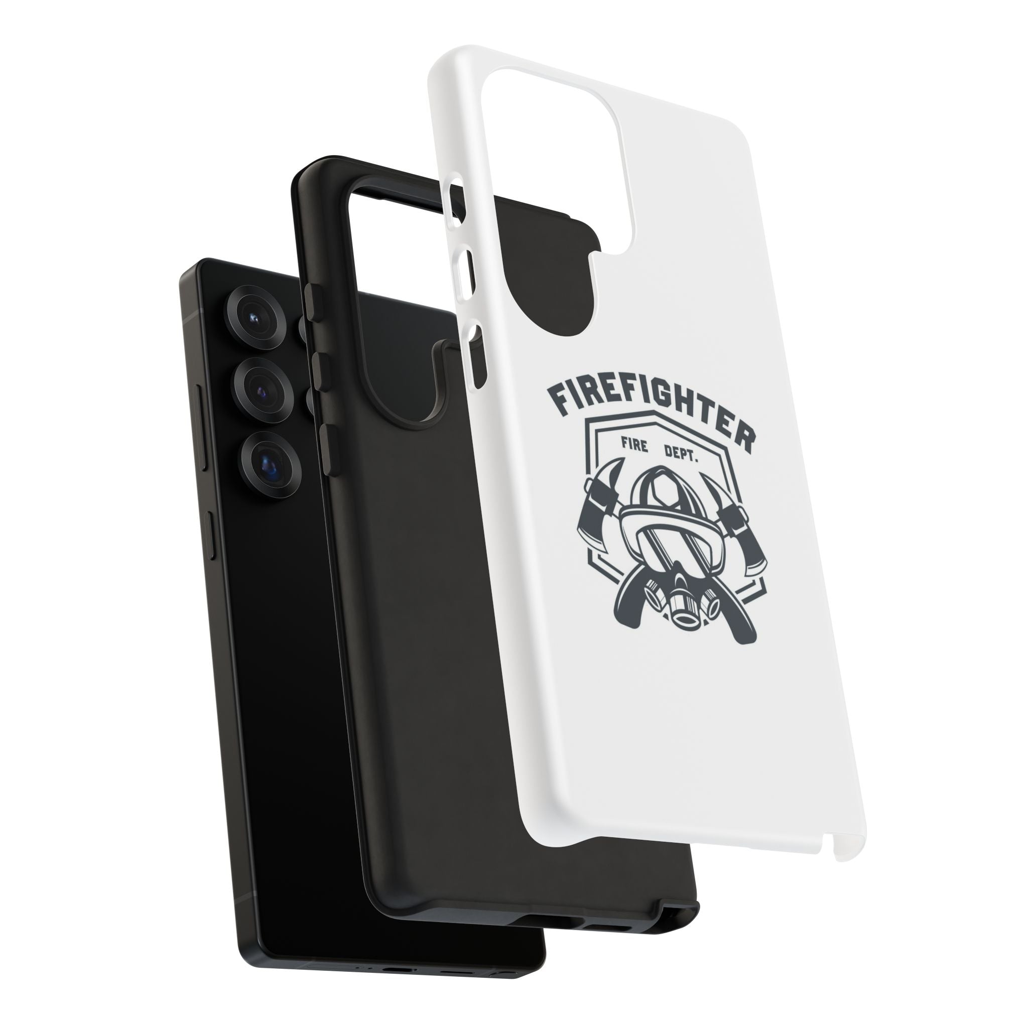 Firefighter Tough Phone Case — Fire Dept Helmet & Axes Protective Cover