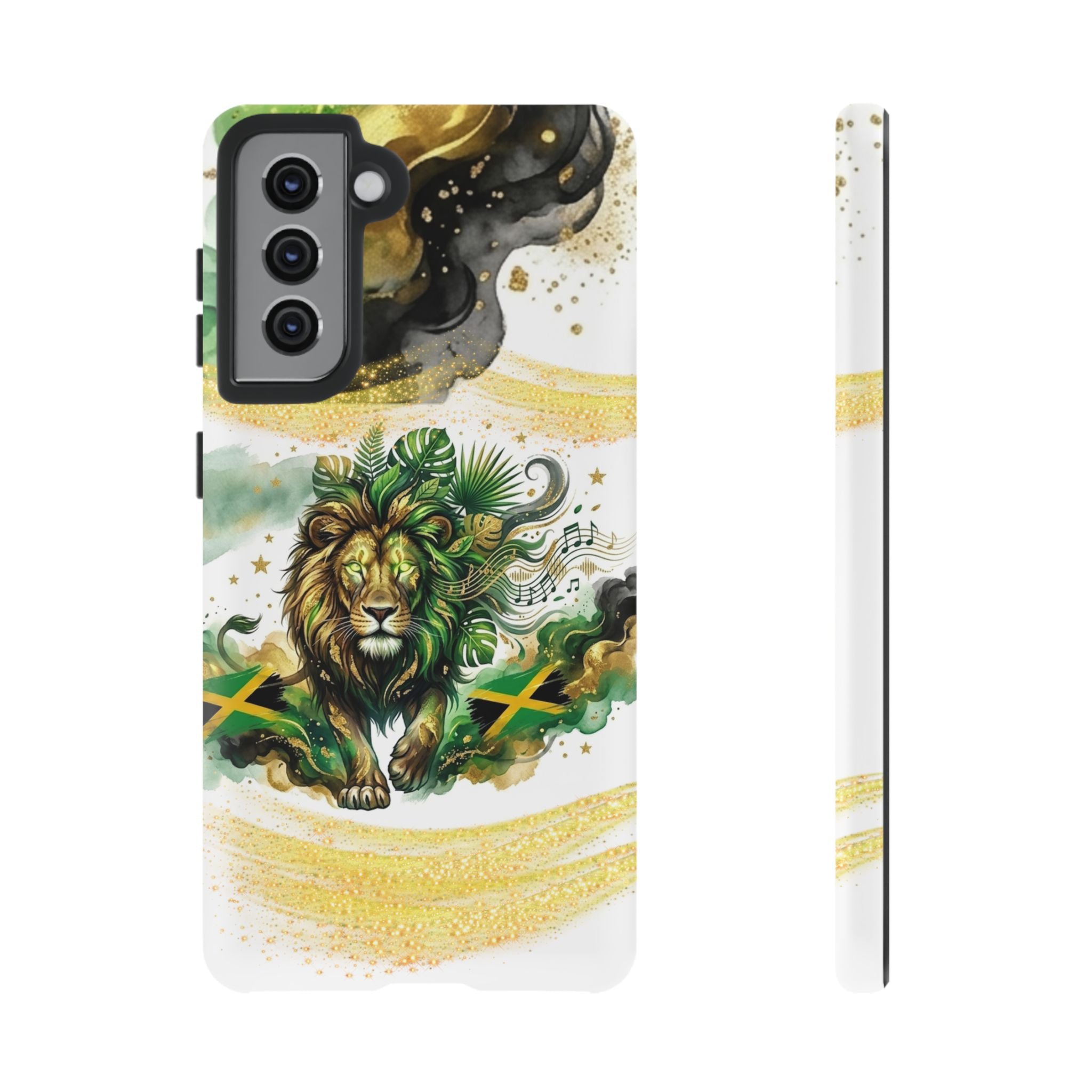 Reggae Lion Phone Case — Jamaican Flag Rasta Art Tough Phone Cover