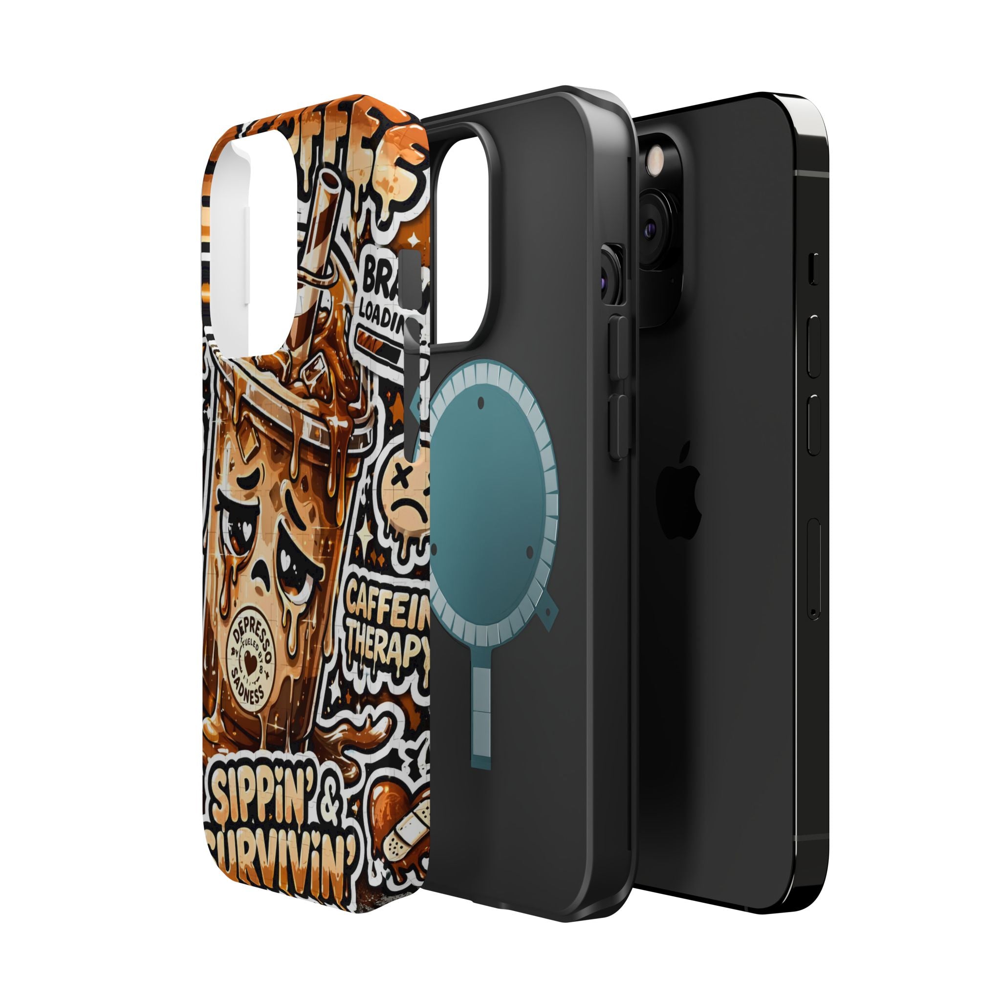 Iced Coffee Phone Case — “Sippin' & Survivin'” Magnetic Impact-Resistant Case