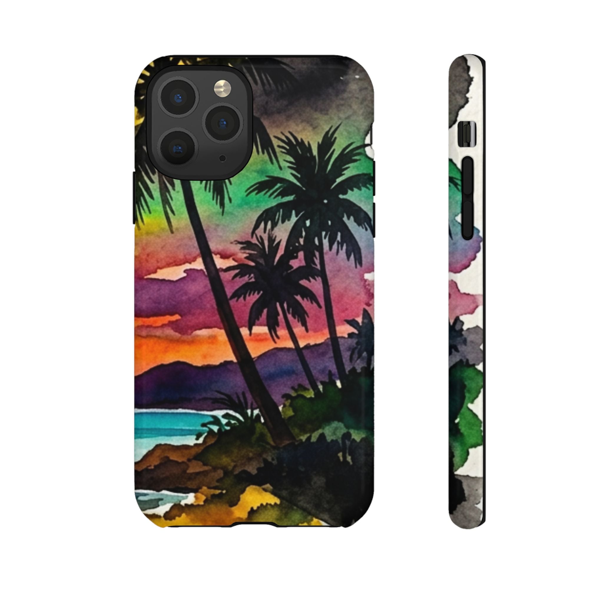 Tropical Sunset Phone Case – Palm Tree Beach Protective Cover