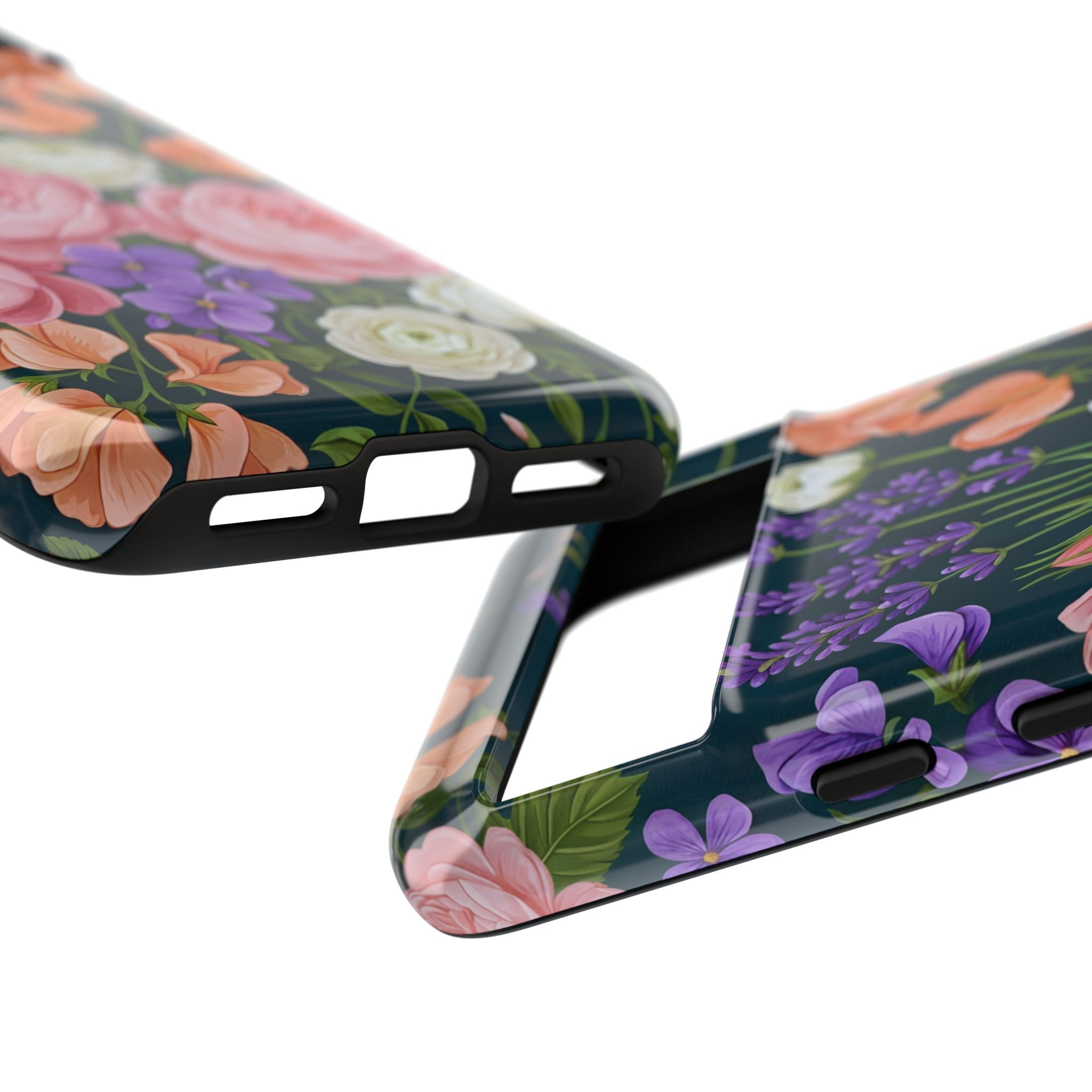 Floral Bouquet Phone Case — Vintage Roses & Lavender Protective Cover