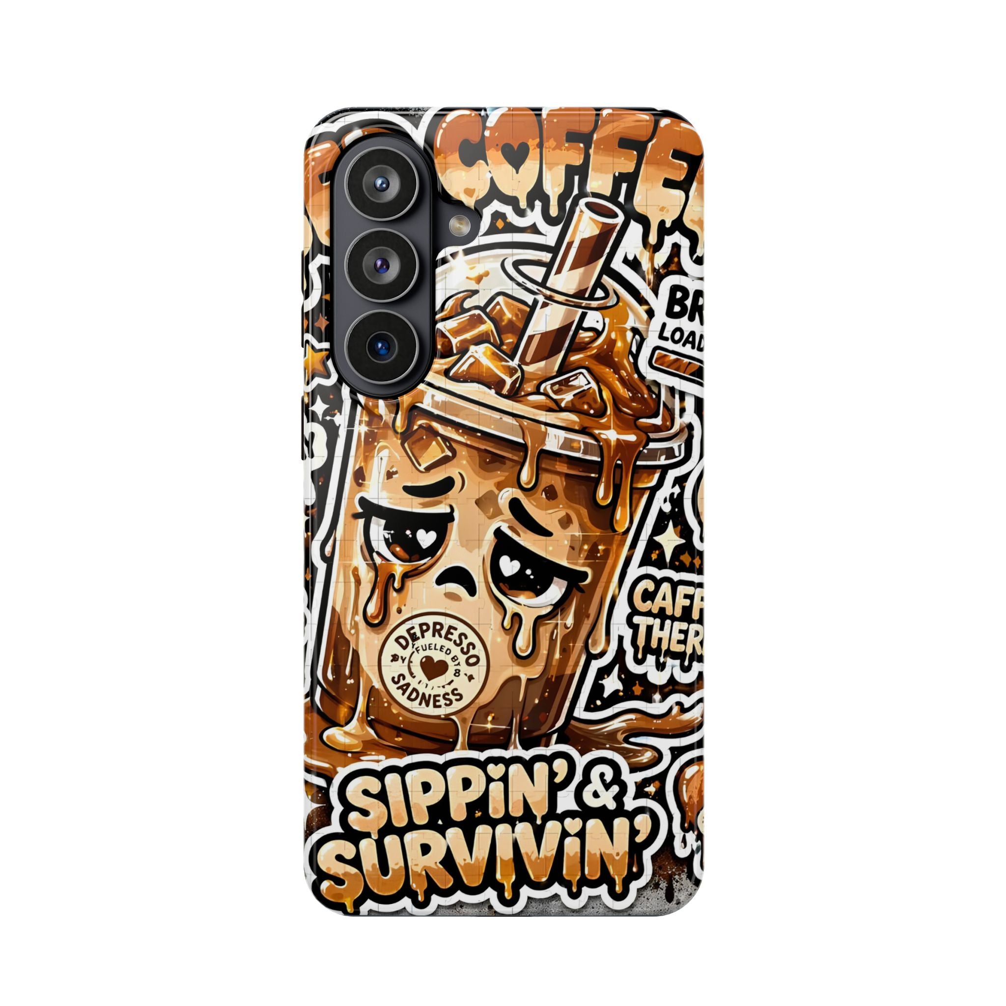 Iced Coffee Phone Case — “Sippin' & Survivin'” Magnetic Impact-Resistant Case