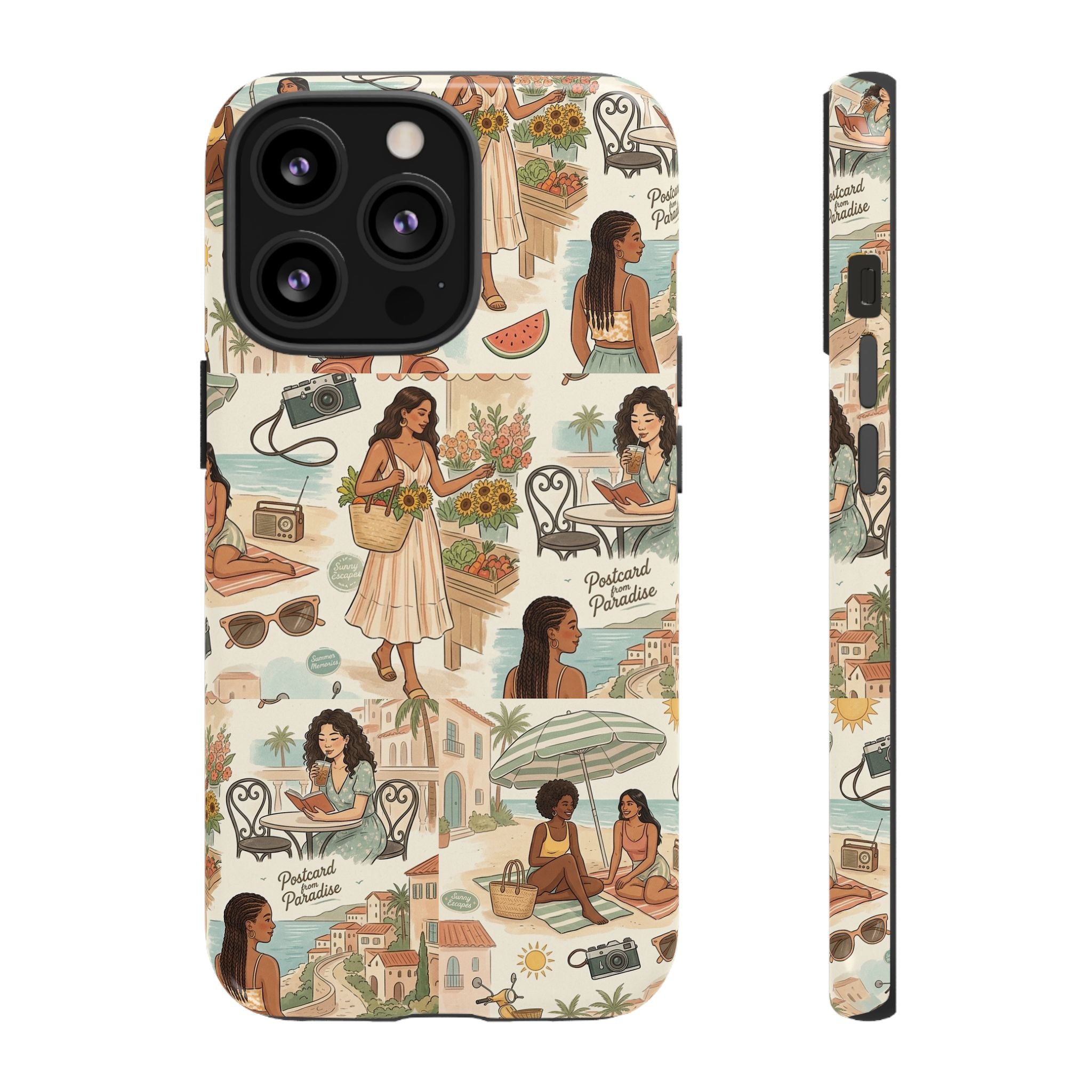 Tropical Vacation Phone Case — Vintage Beach Women Pattern