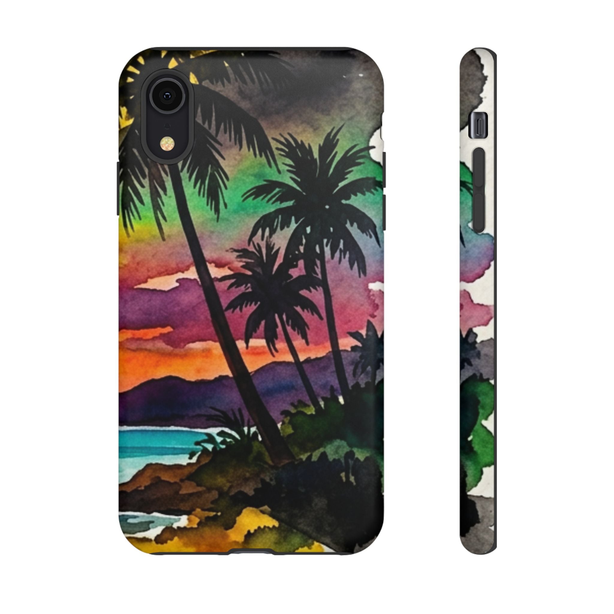Tropical Sunset Phone Case – Palm Tree Beach Protective Cover