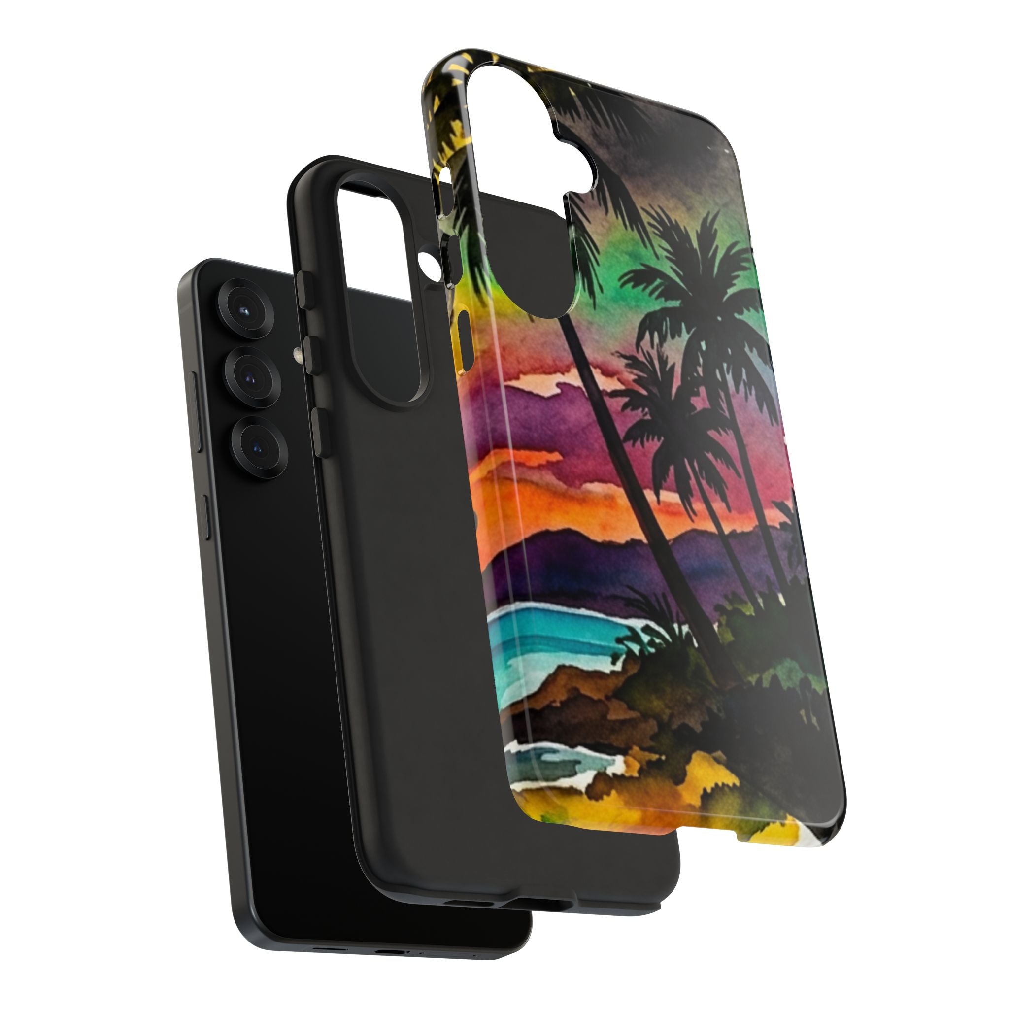 Tropical Sunset Phone Case – Palm Tree Beach Protective Cover