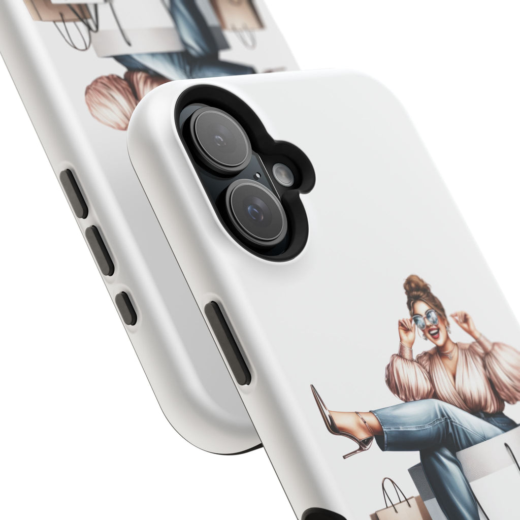 Magnetic Impact-Resistant Case — Luxury Shopper Goddess on Clouds Phone Cover
